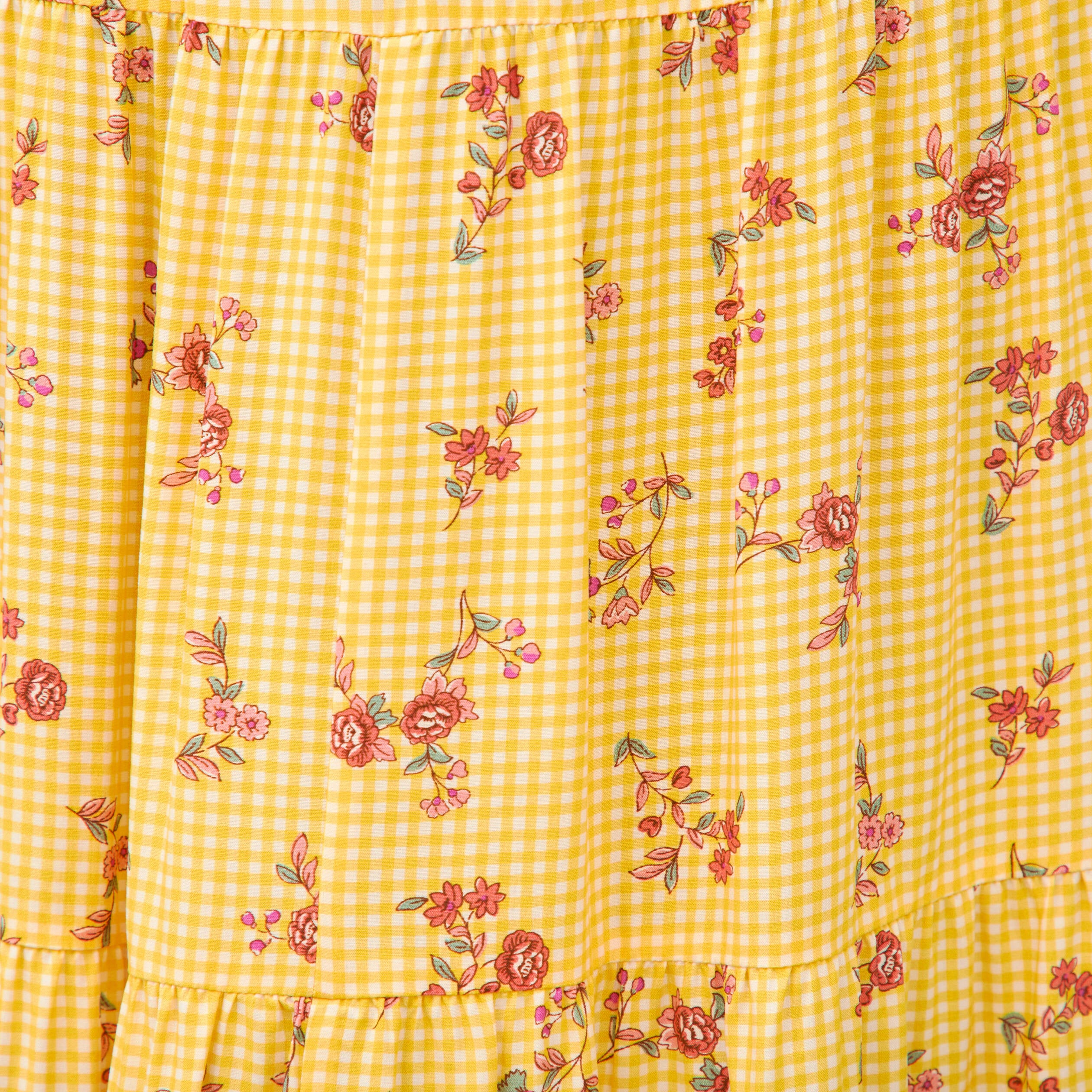 Jupe longue &eacute;vas&eacute;e fluide jaune femme