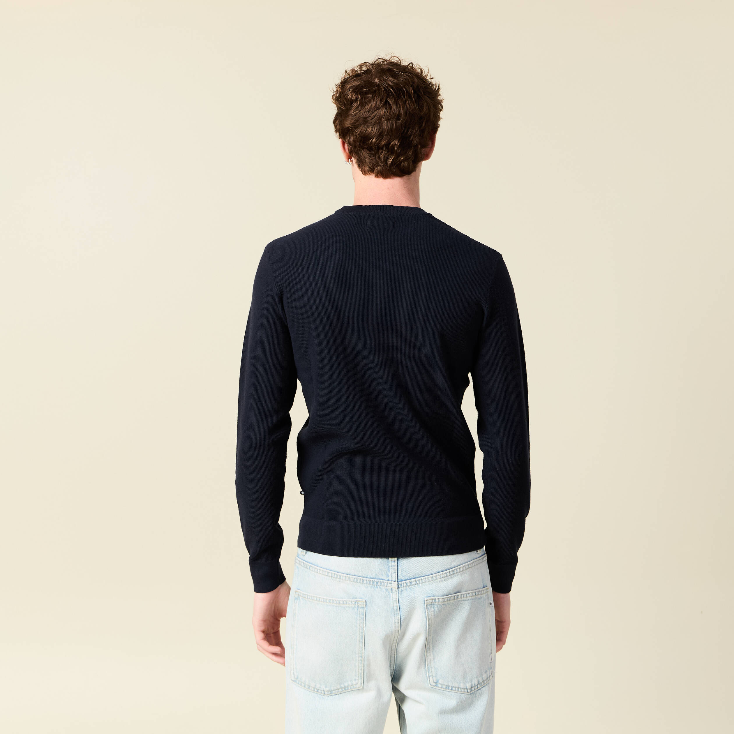 pull eco responsable bleu marine homme Pull éco-responsable bleu marine homme