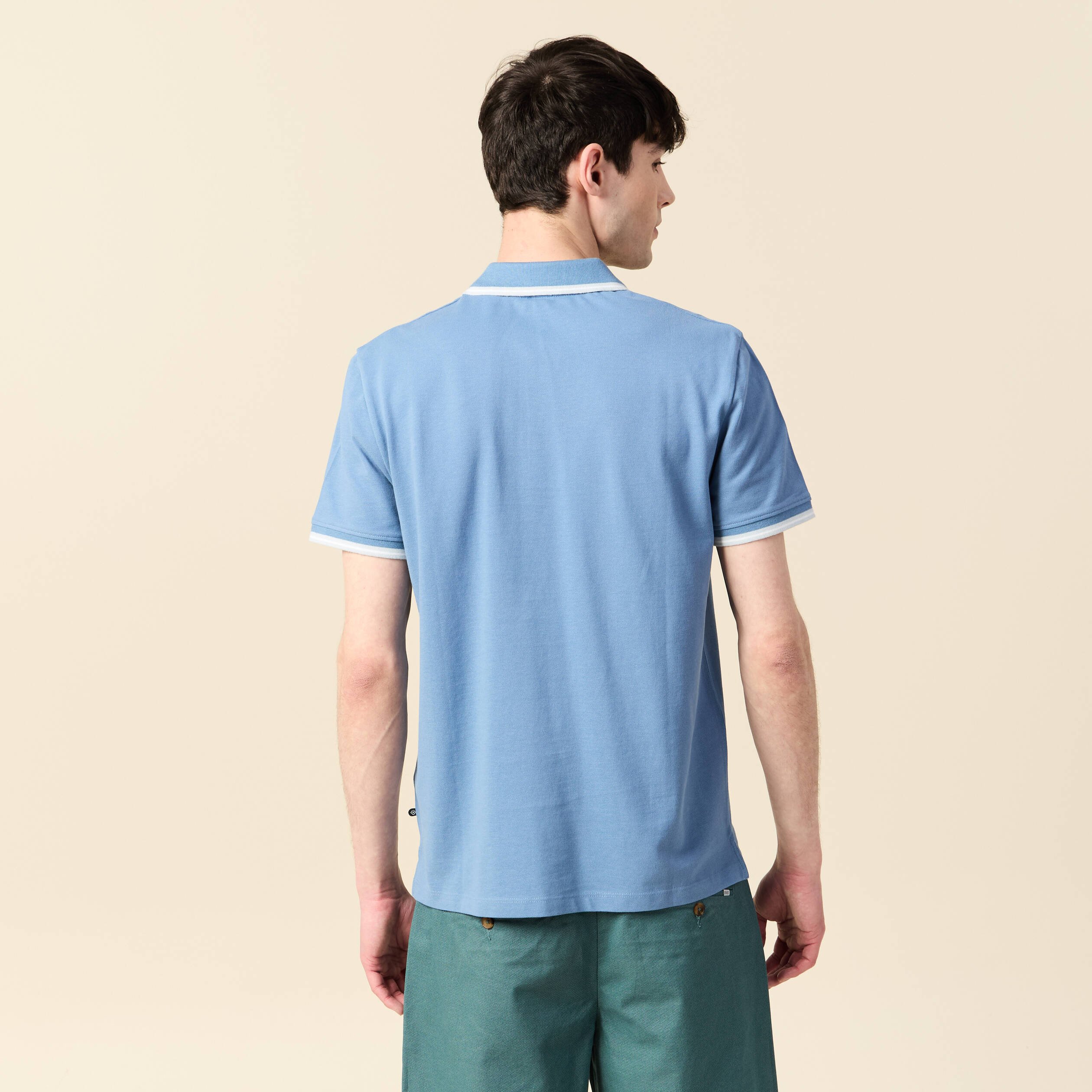 polo eco responsable bleu gris homme Polo éco-responsable bleu gris homme