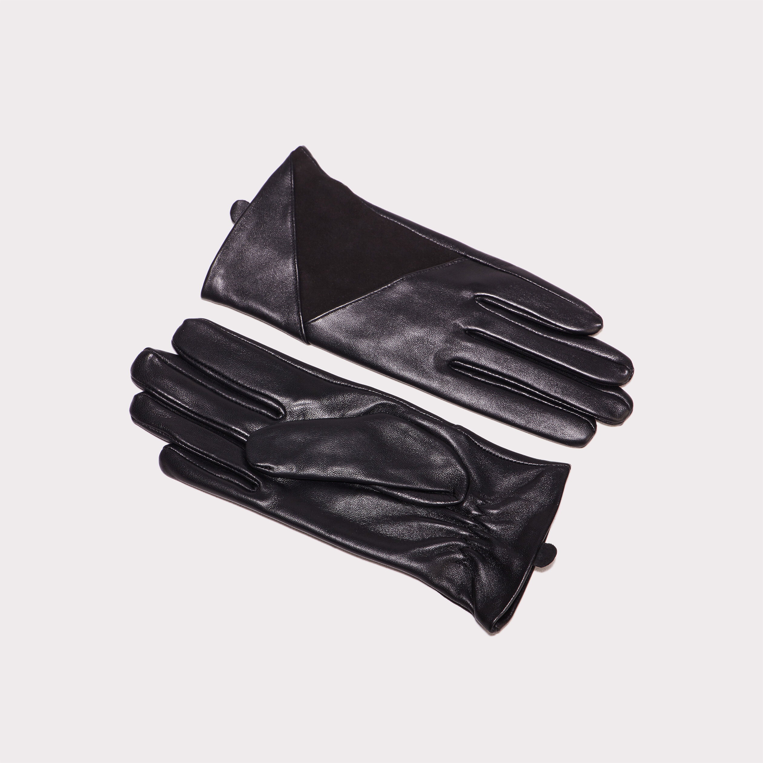 Gants en cuir noir femme