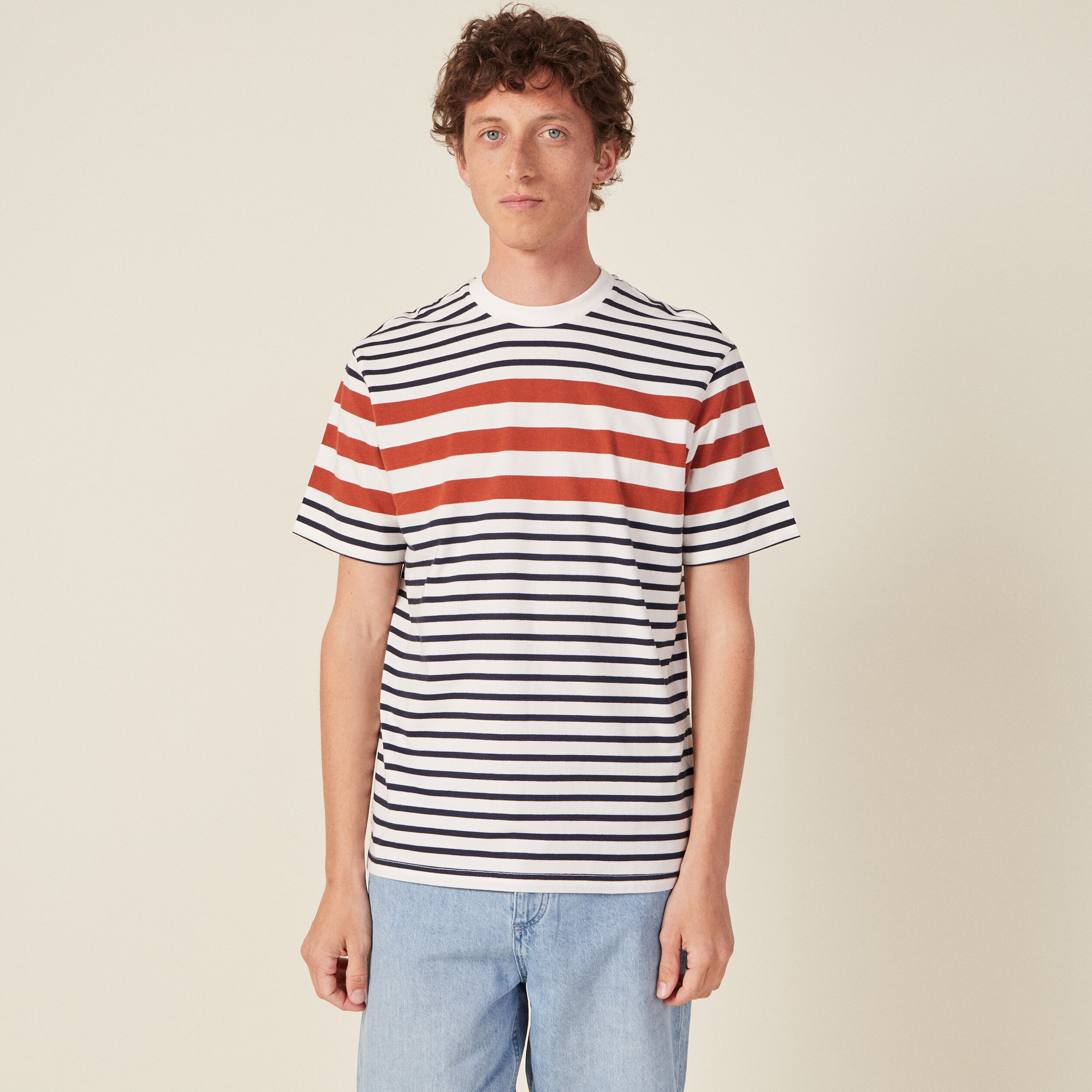 T-shirt manches courtes ecru homme
