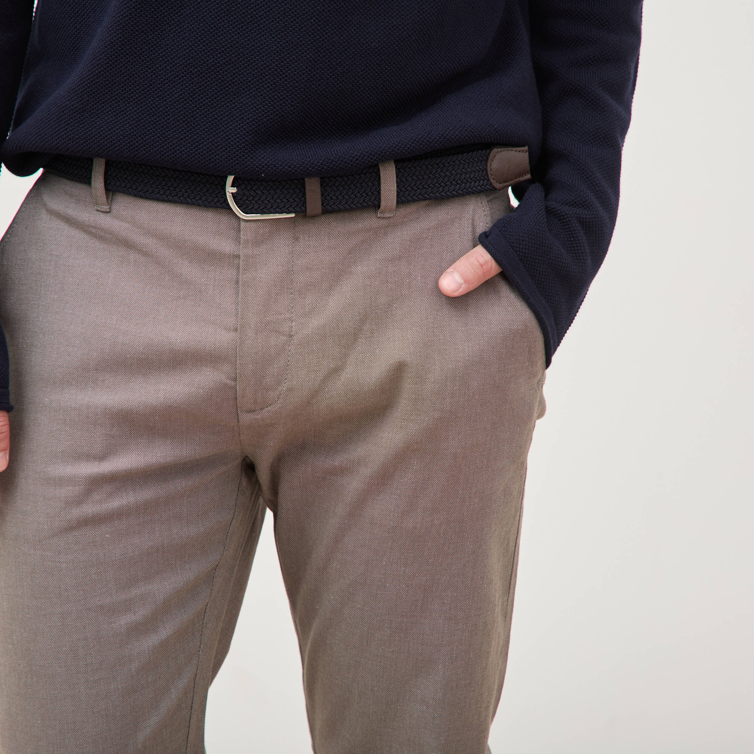 Pantalon chino straight taupe homme