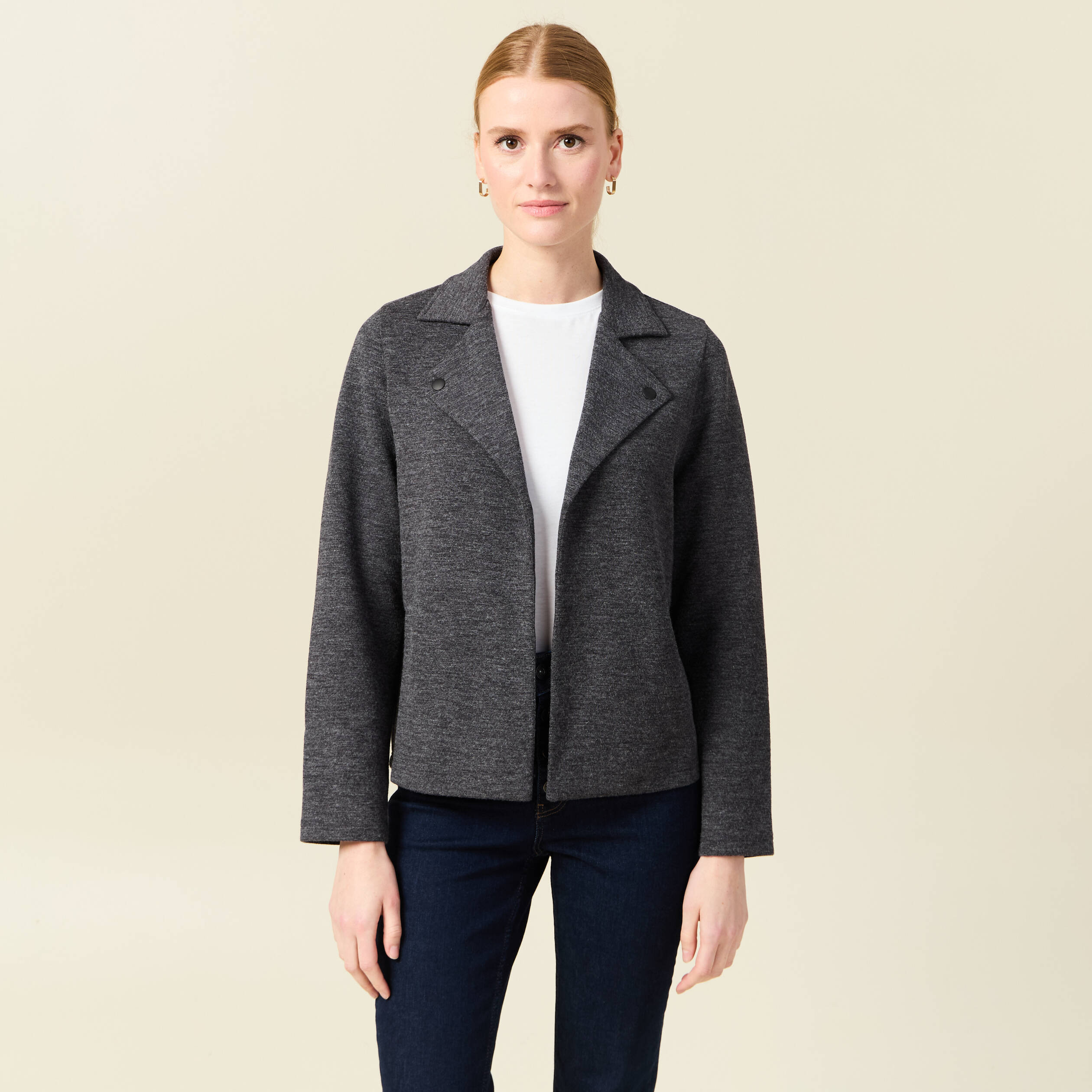 gilet manches longues gris femme Gilet manches longues gris femme