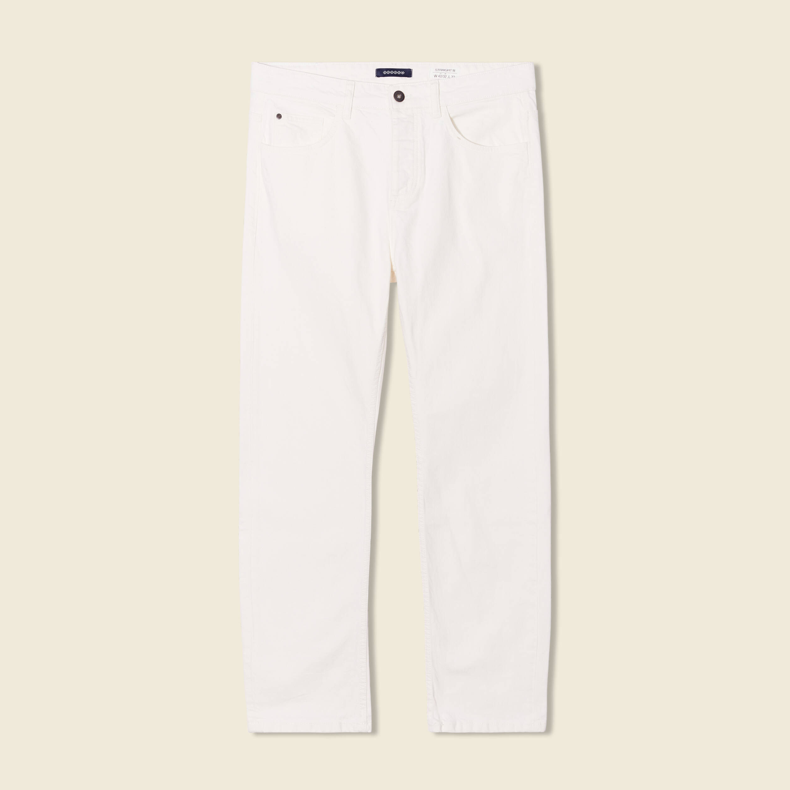 jeans straight 5 poches denim blanc homme Jeans straight 5 poches denim blanc homme