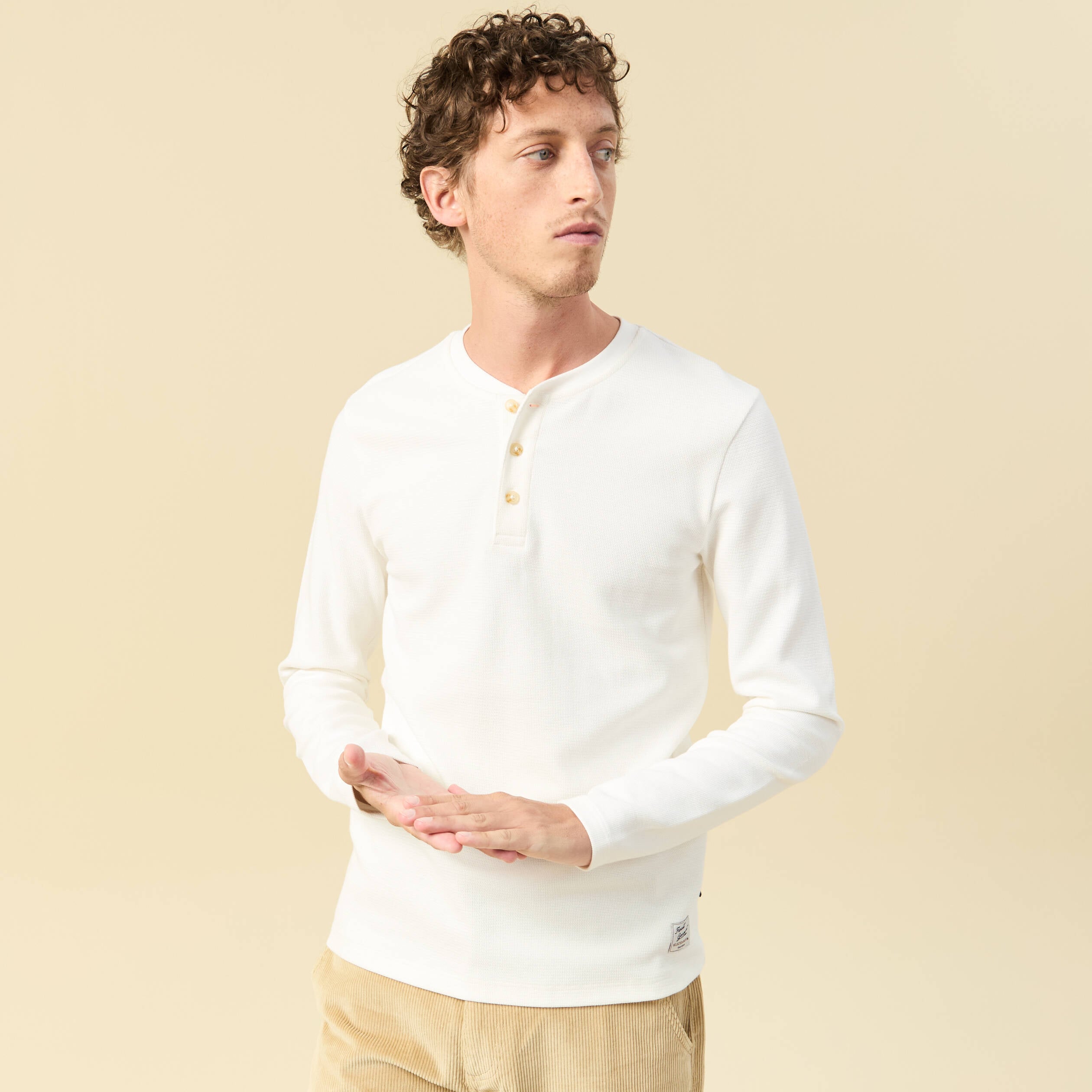 Tee-shirt manches longues épais oversize homme blanc