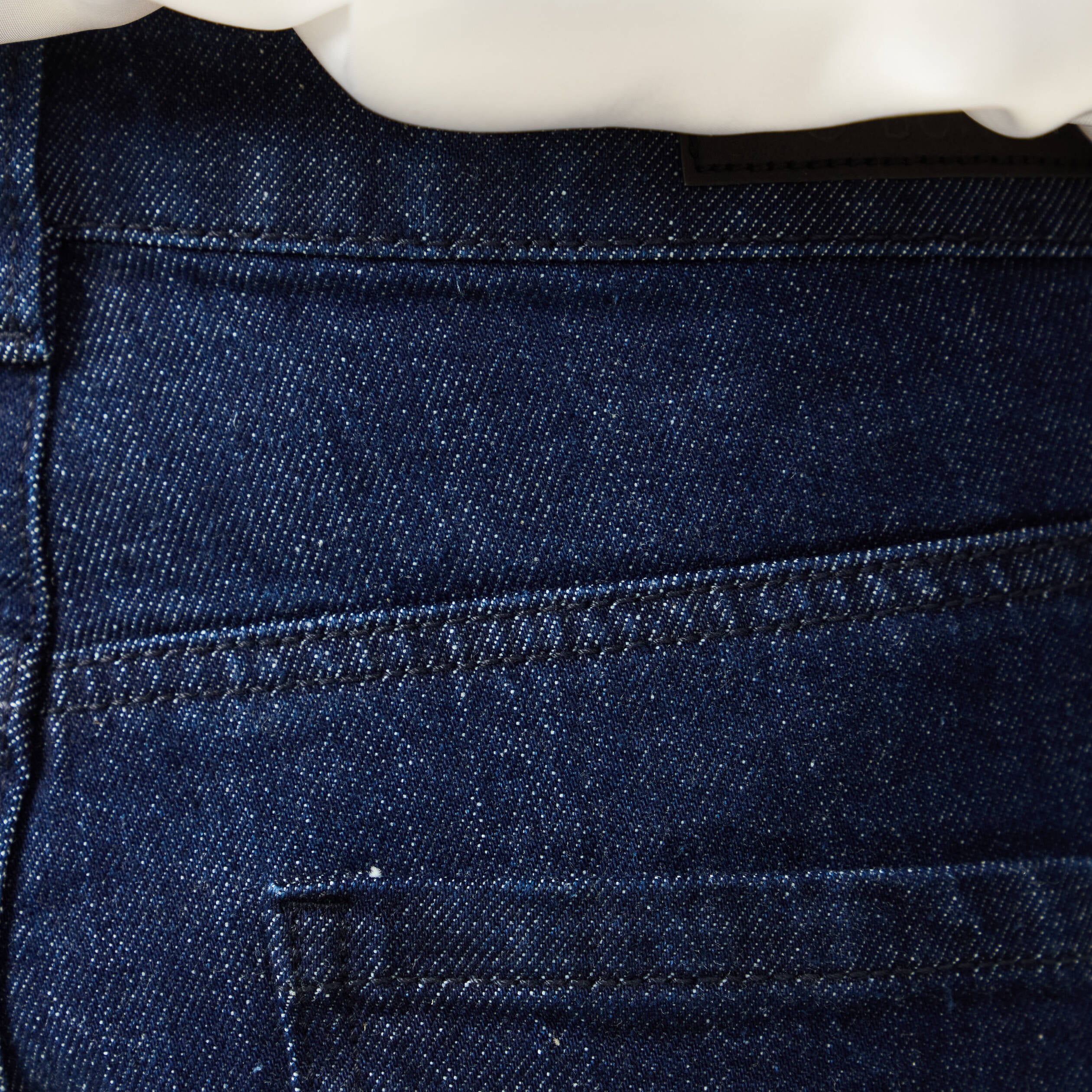 Jeans large taille haute 3/4 denim brut rinse femme