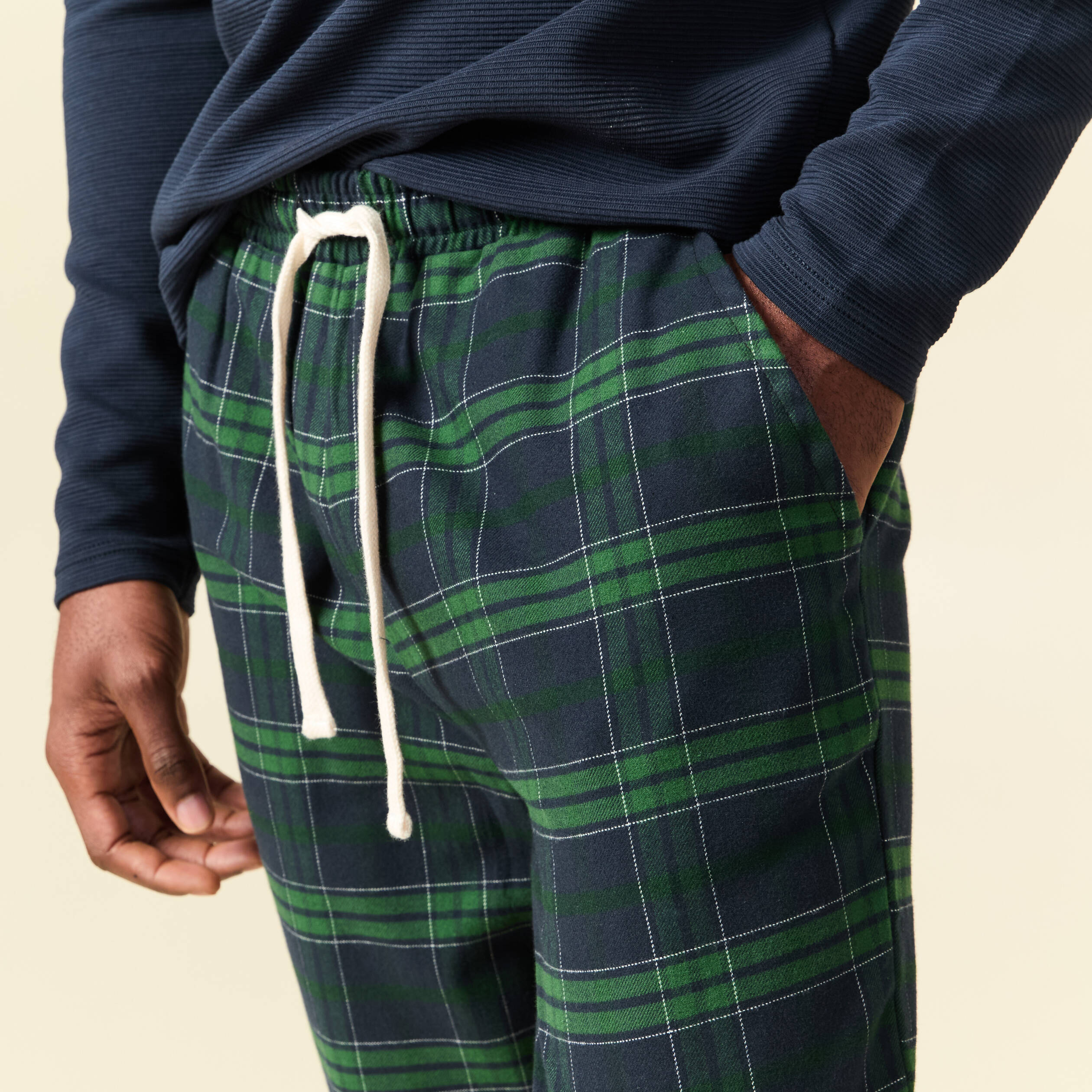 Pyjama haut et bas bleu marine homme