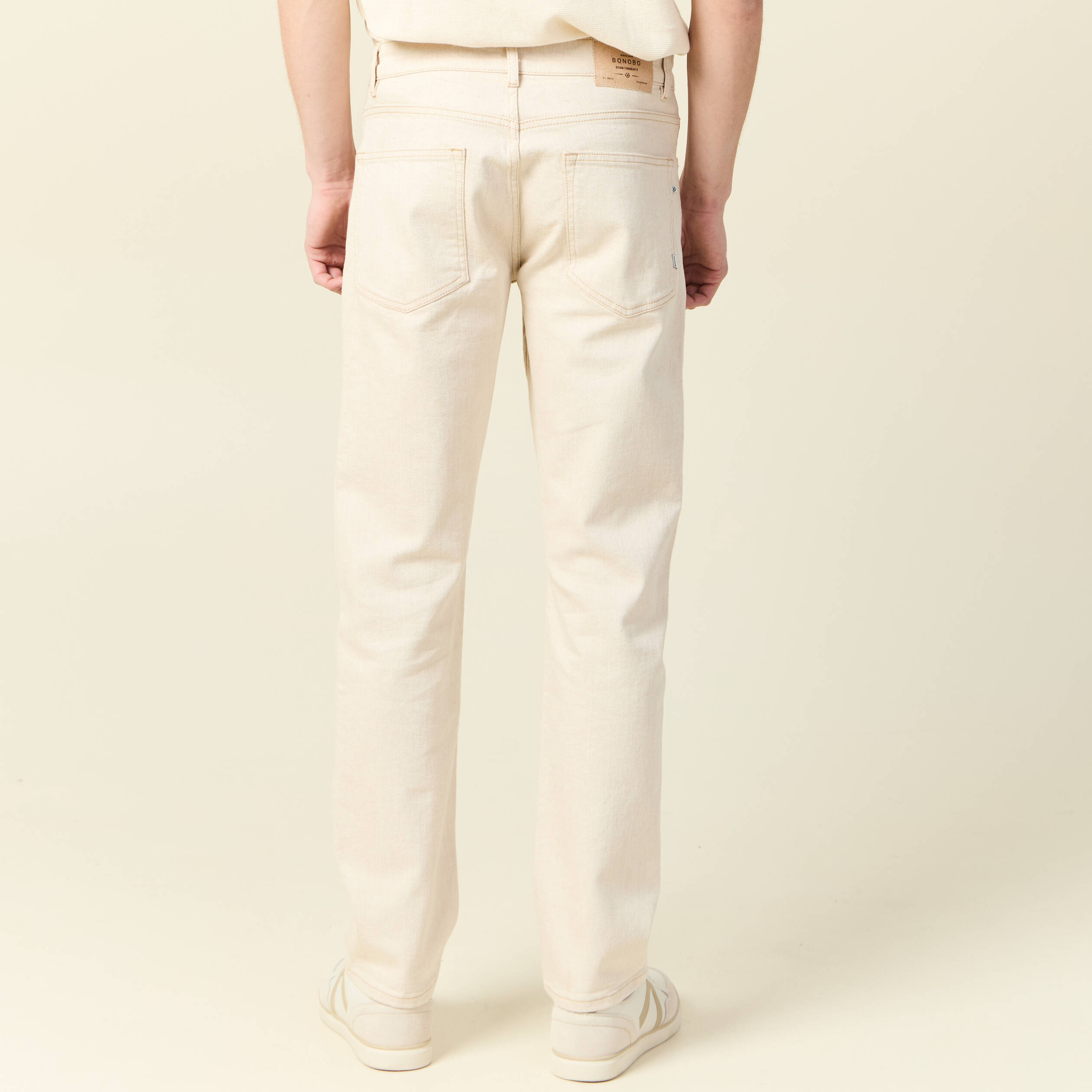 jeans regular 5 poches denim beige homme Jeans regular 5 poches denim beige homme