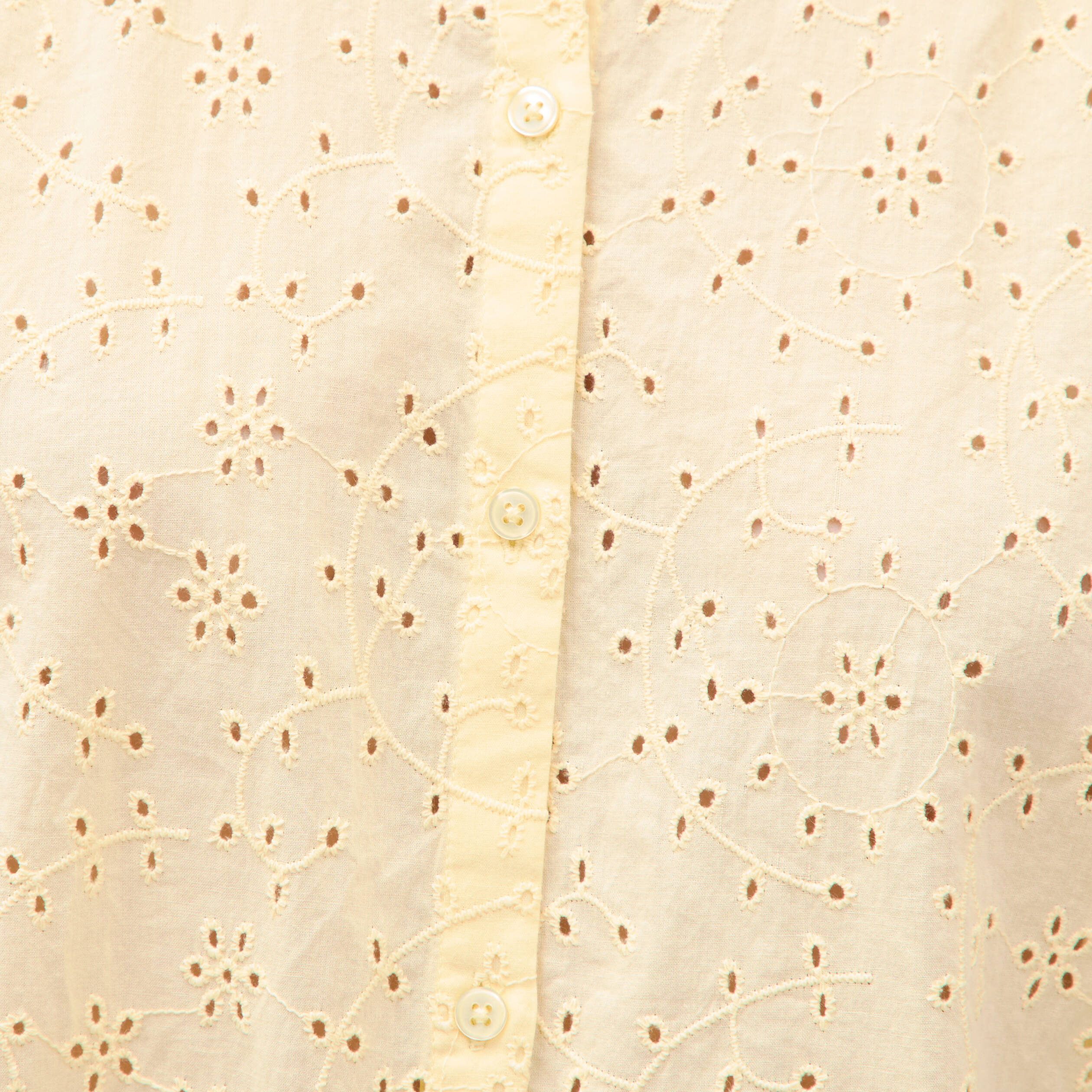 Chemise en coton manches coude jaune clair femme