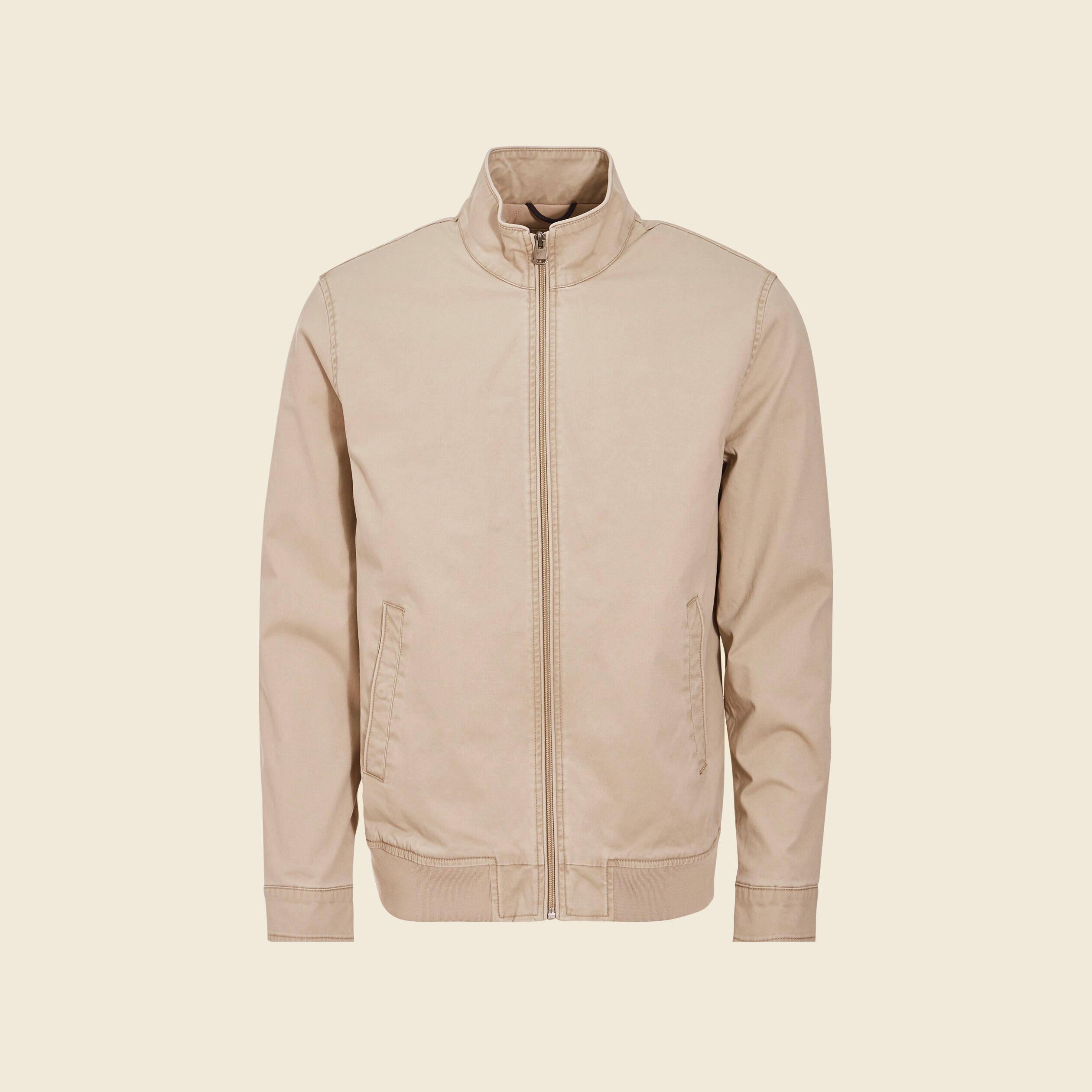 Blouson droit zipp&eacute; sable homme