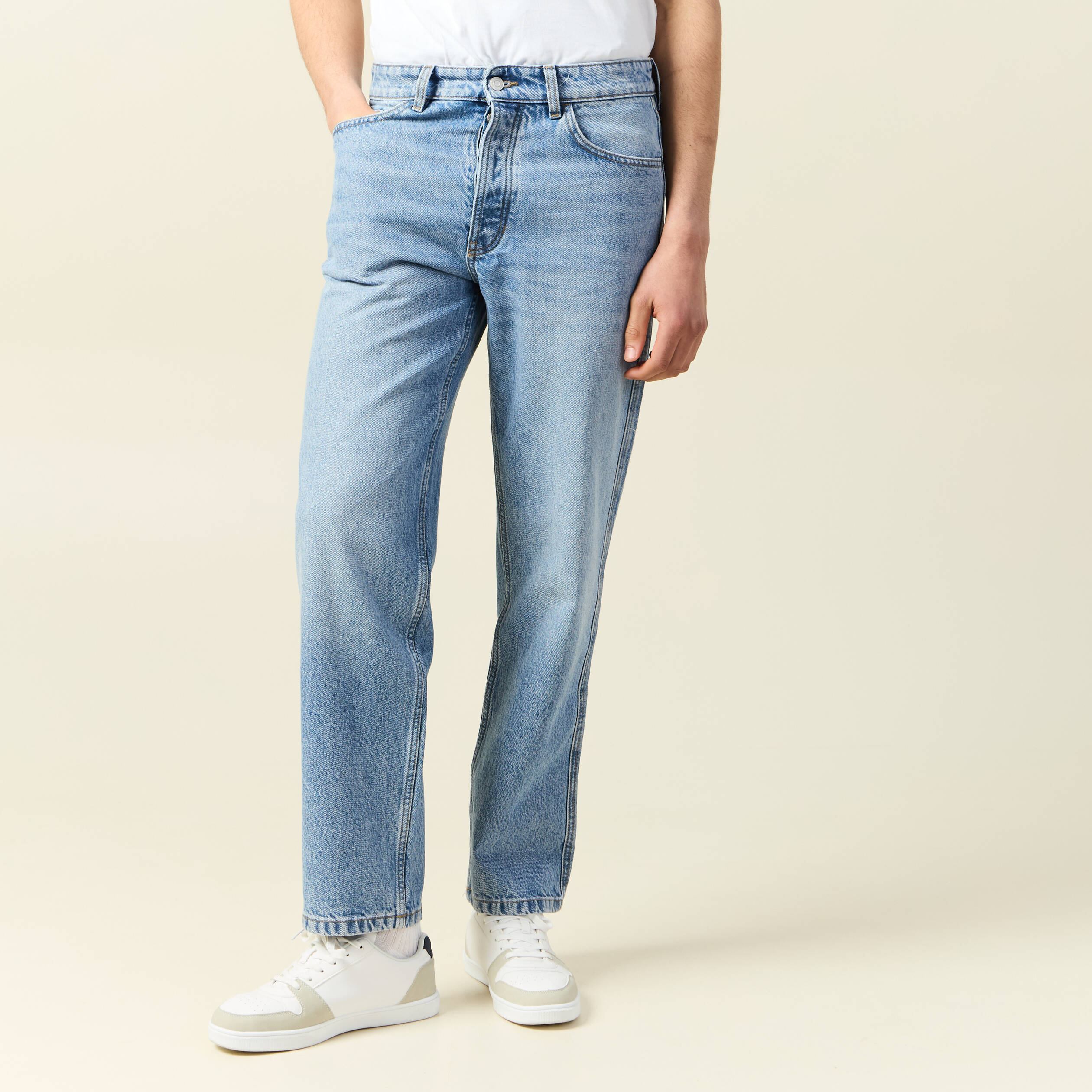 jeans large relaxed denim bleach homme Jeans large relaxed denim bleach homme