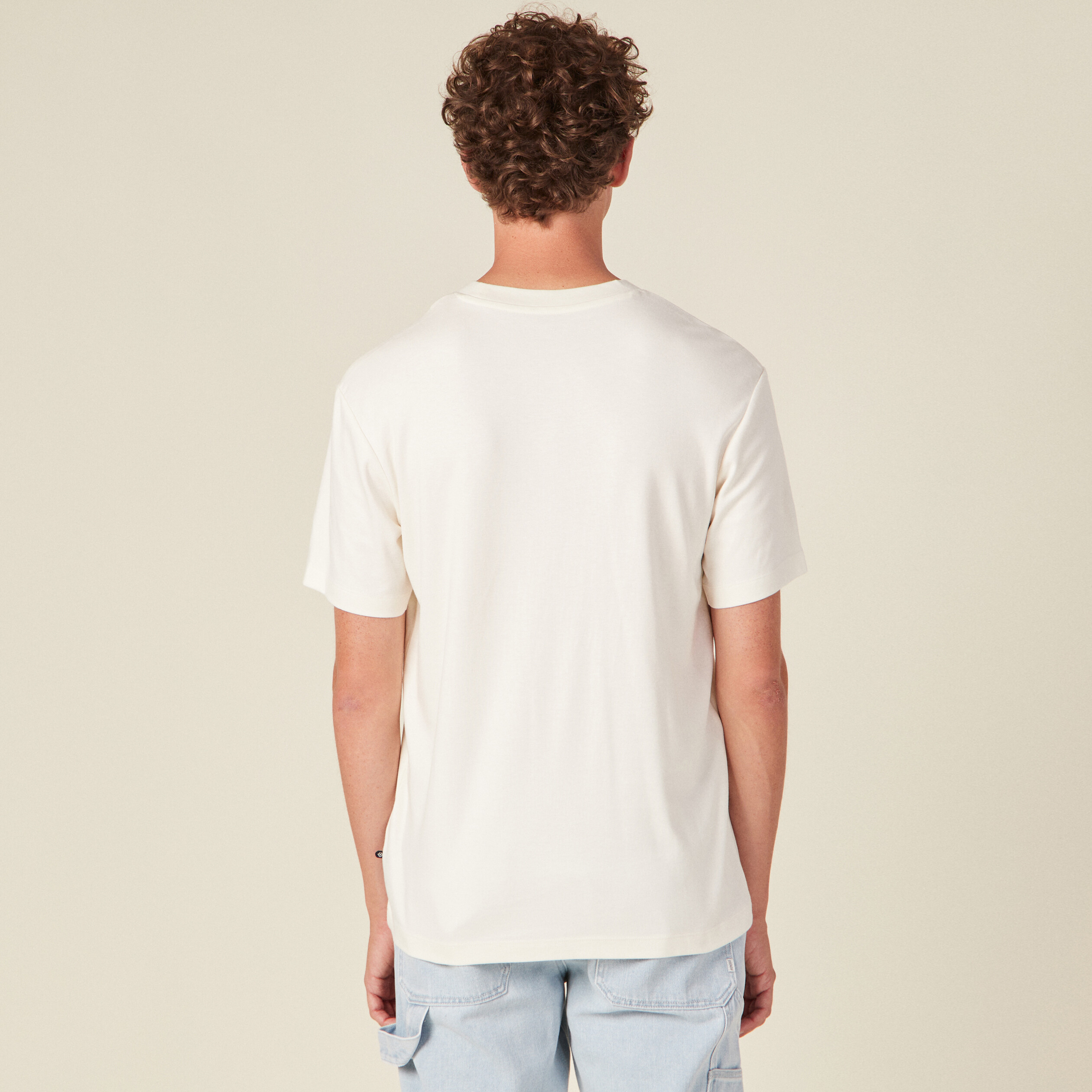 T-shirt manches courtes ecru homme