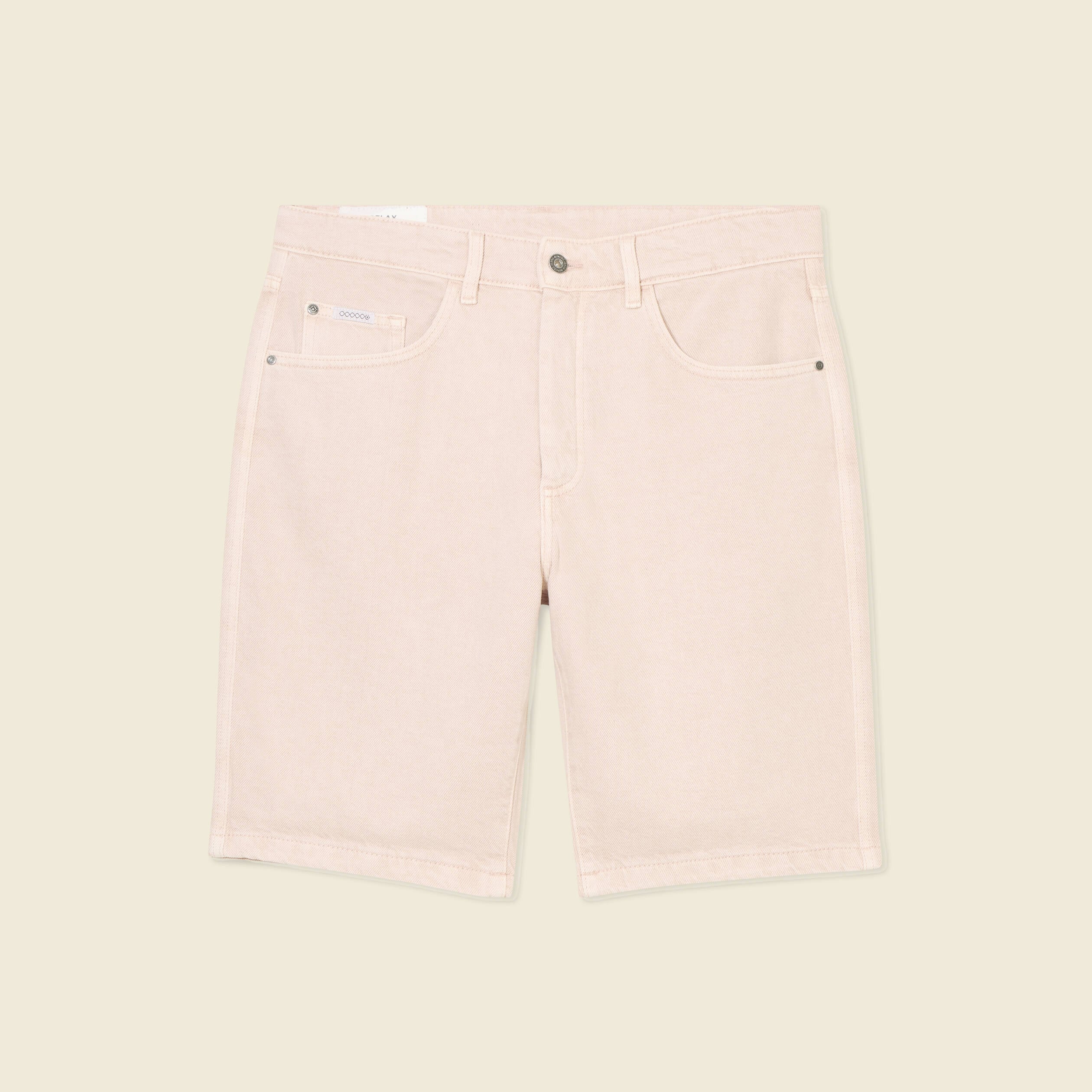 Bermuda droit en jean rose homme