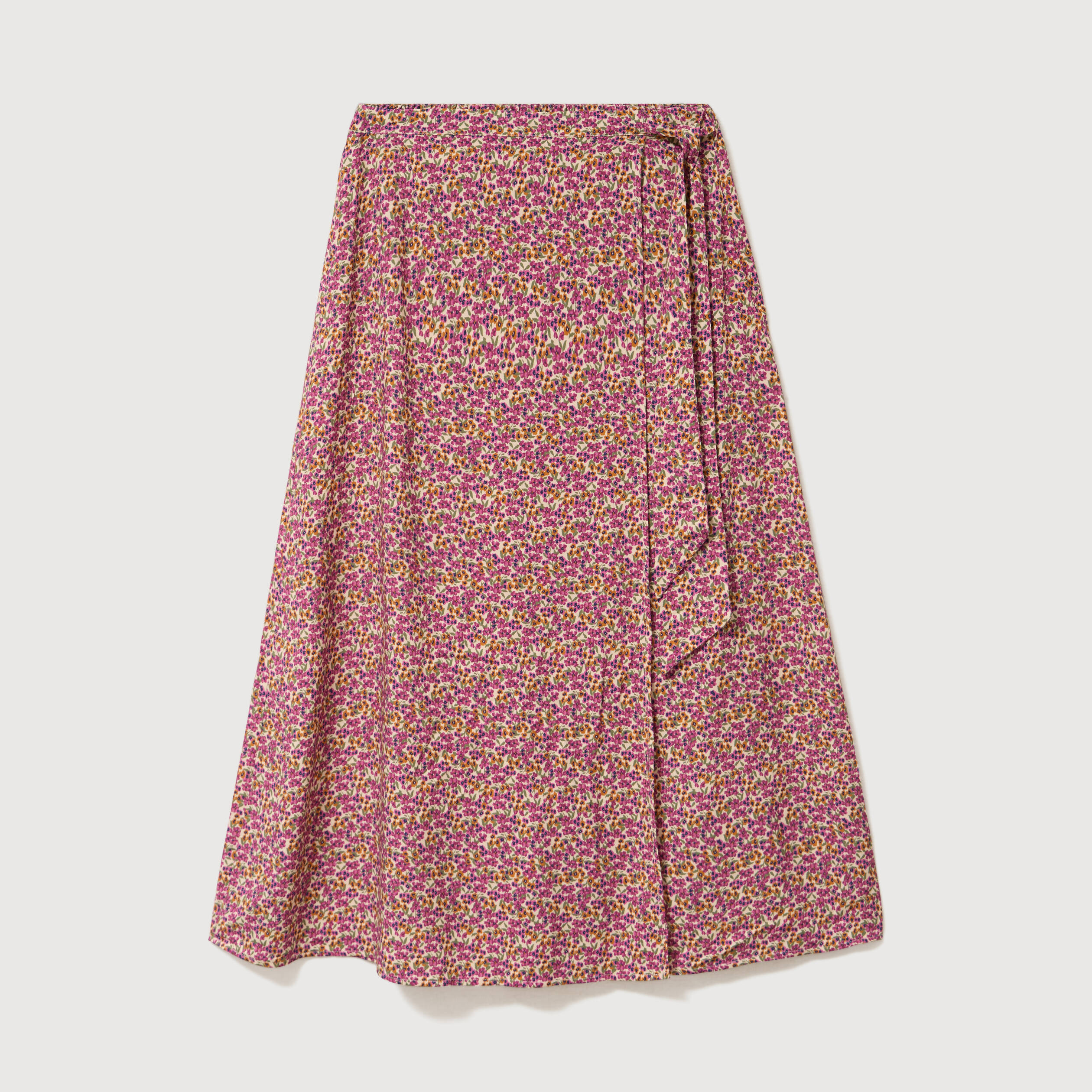 Jupe fluide rose framboise femme