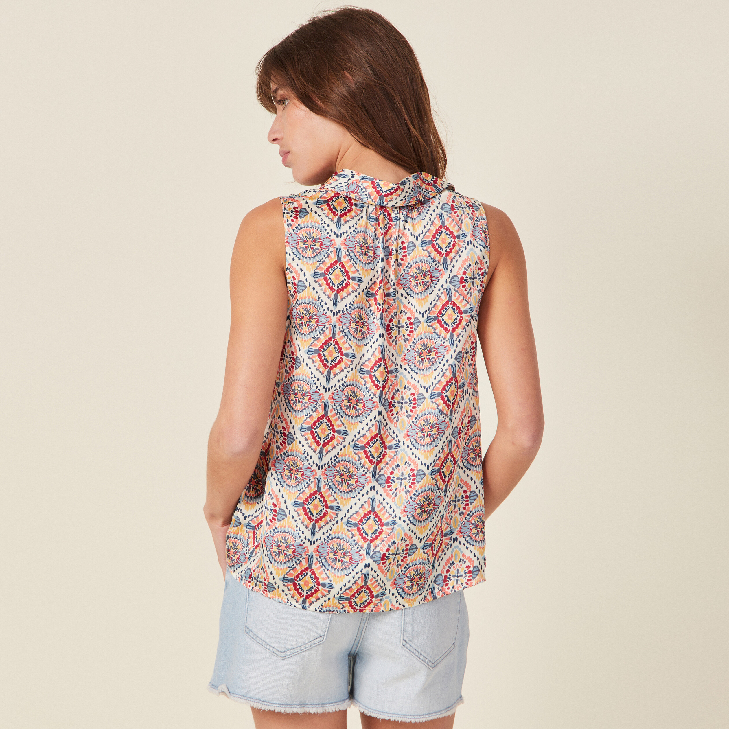 Blouse sans manches multicolore femme