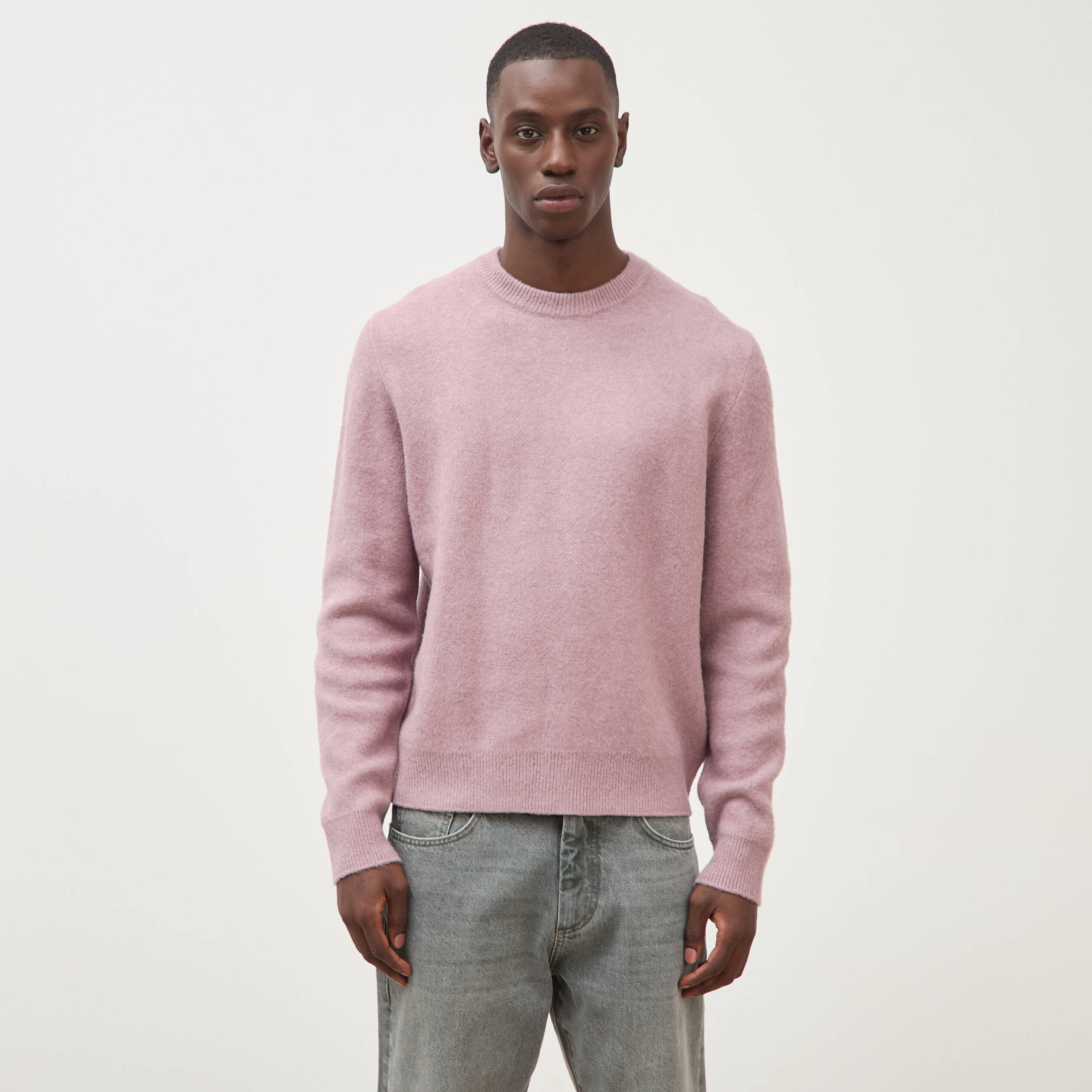 Pull droit col rond manches longues parme homme