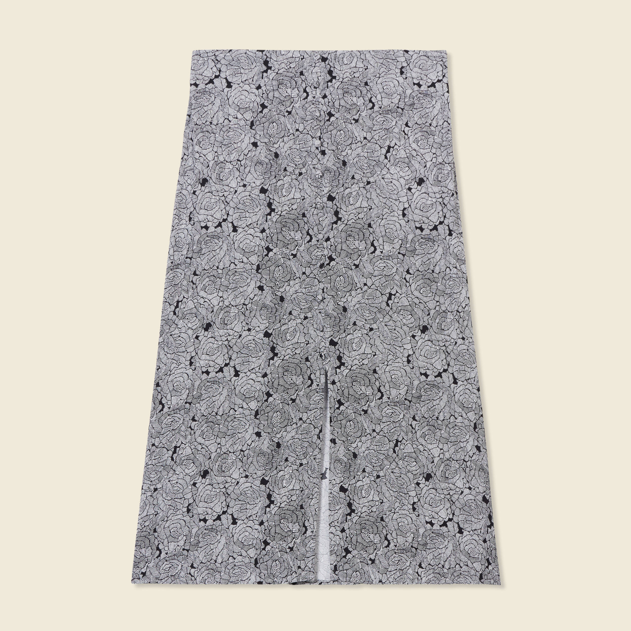 Jupe midi droite fendue noir femme