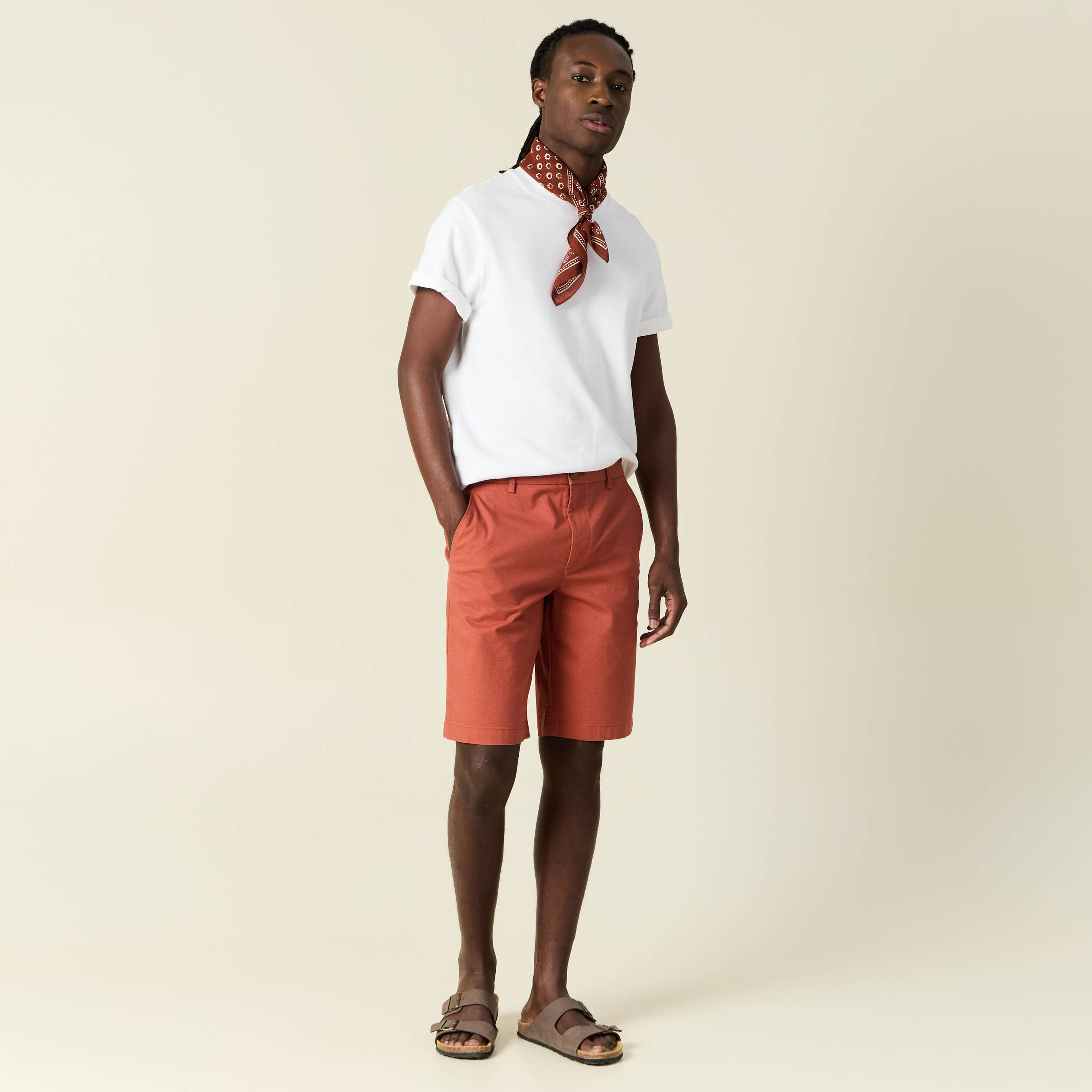 bermuda droit eco responsable rose homme Bermuda droit éco-responsable rose homme