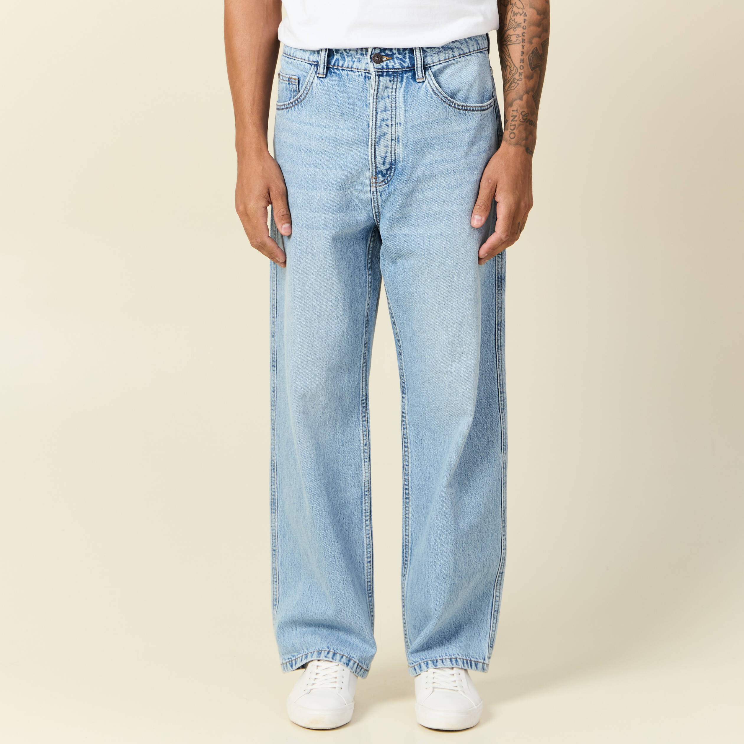 jeans loose 5 poches denim snow bleach homme Jeans loose 5 poches denim snow bleach homme
