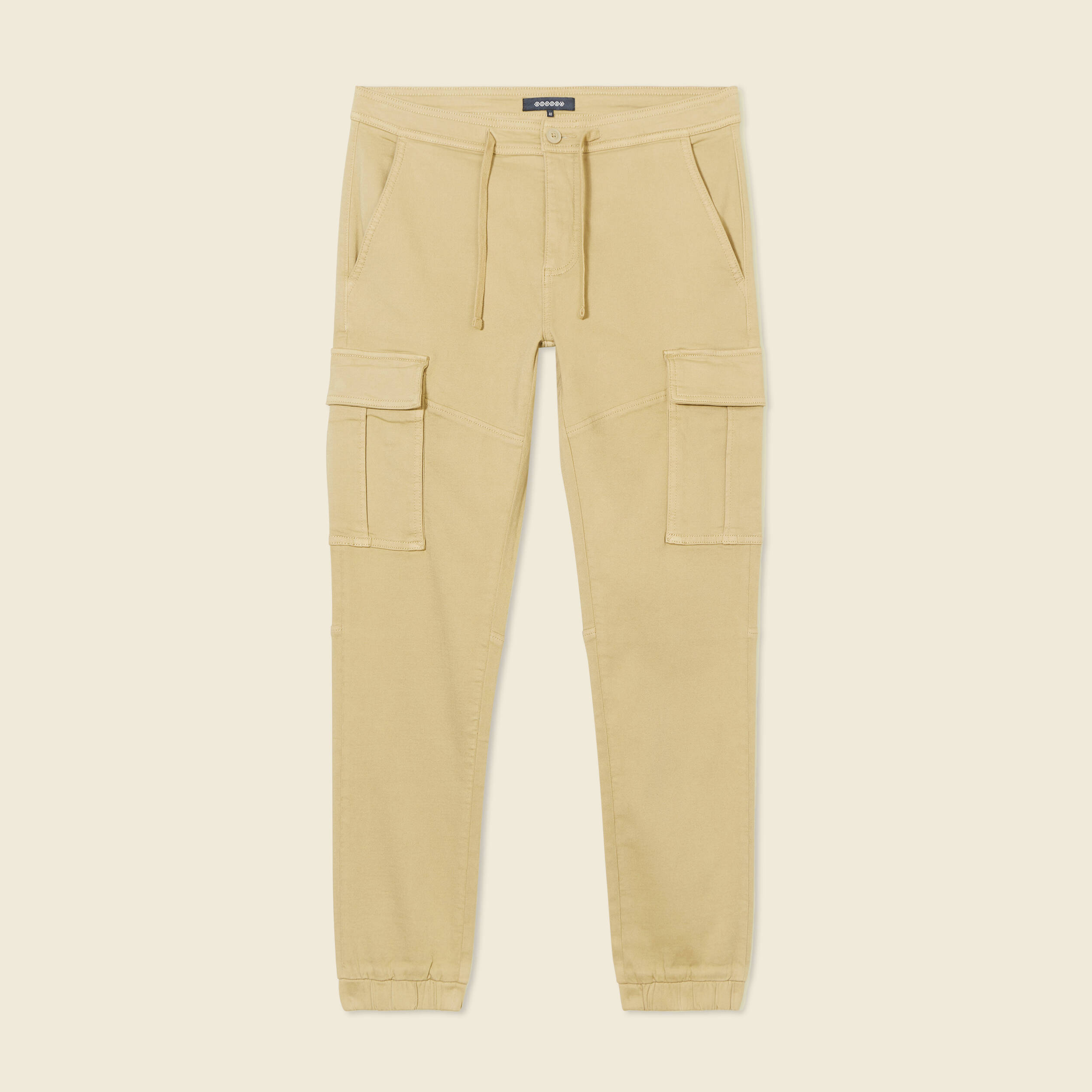 Pantalon battle bas resserr&eacute; beige homme
