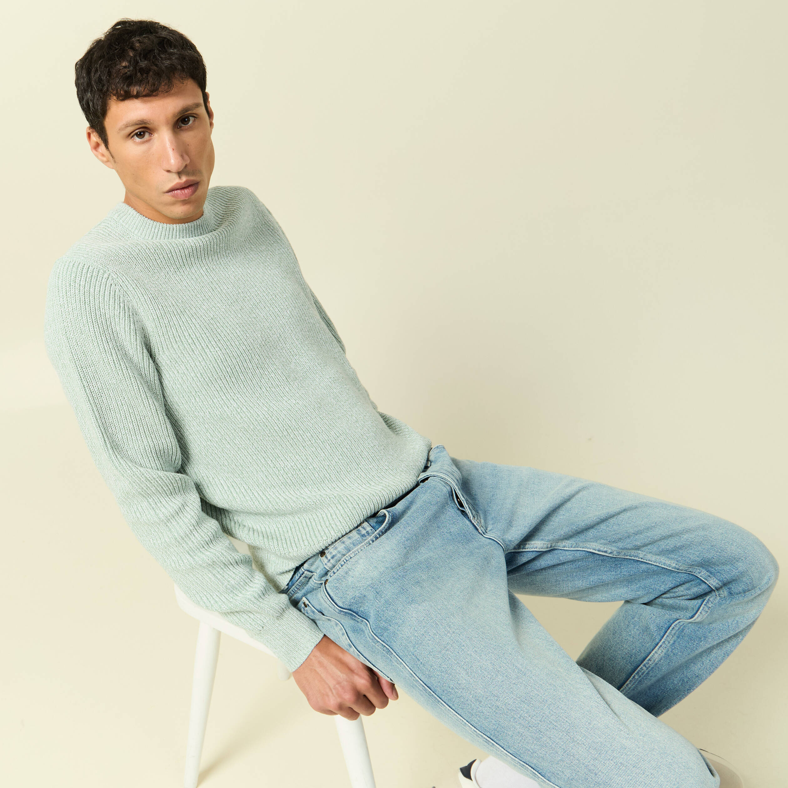 Sweat Rayé Vert Homme – Bik Bok – Taille S – Vintage – Occasion Très Bon état