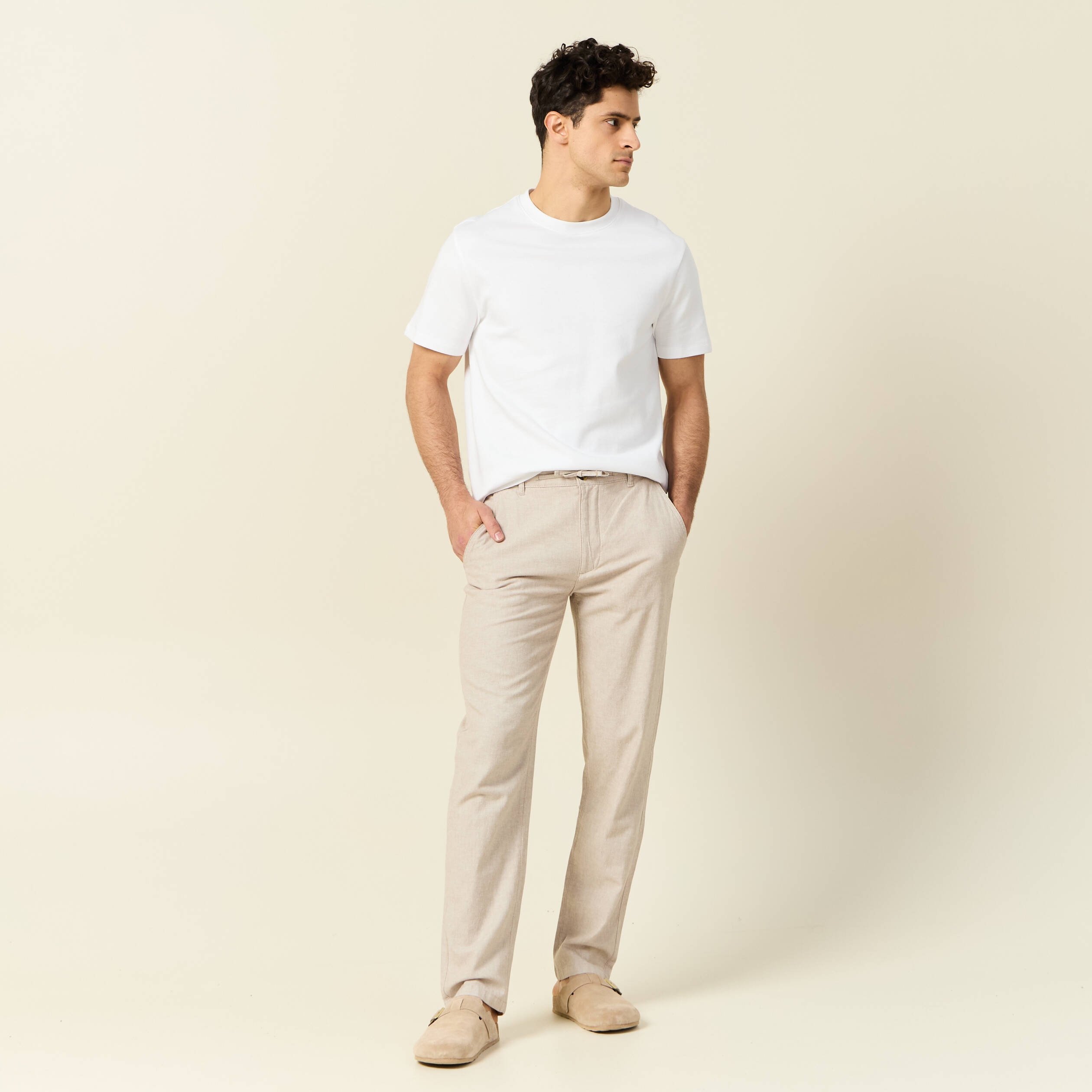 pantalon chino droit beige homme Pantalon chino droit beige homme
