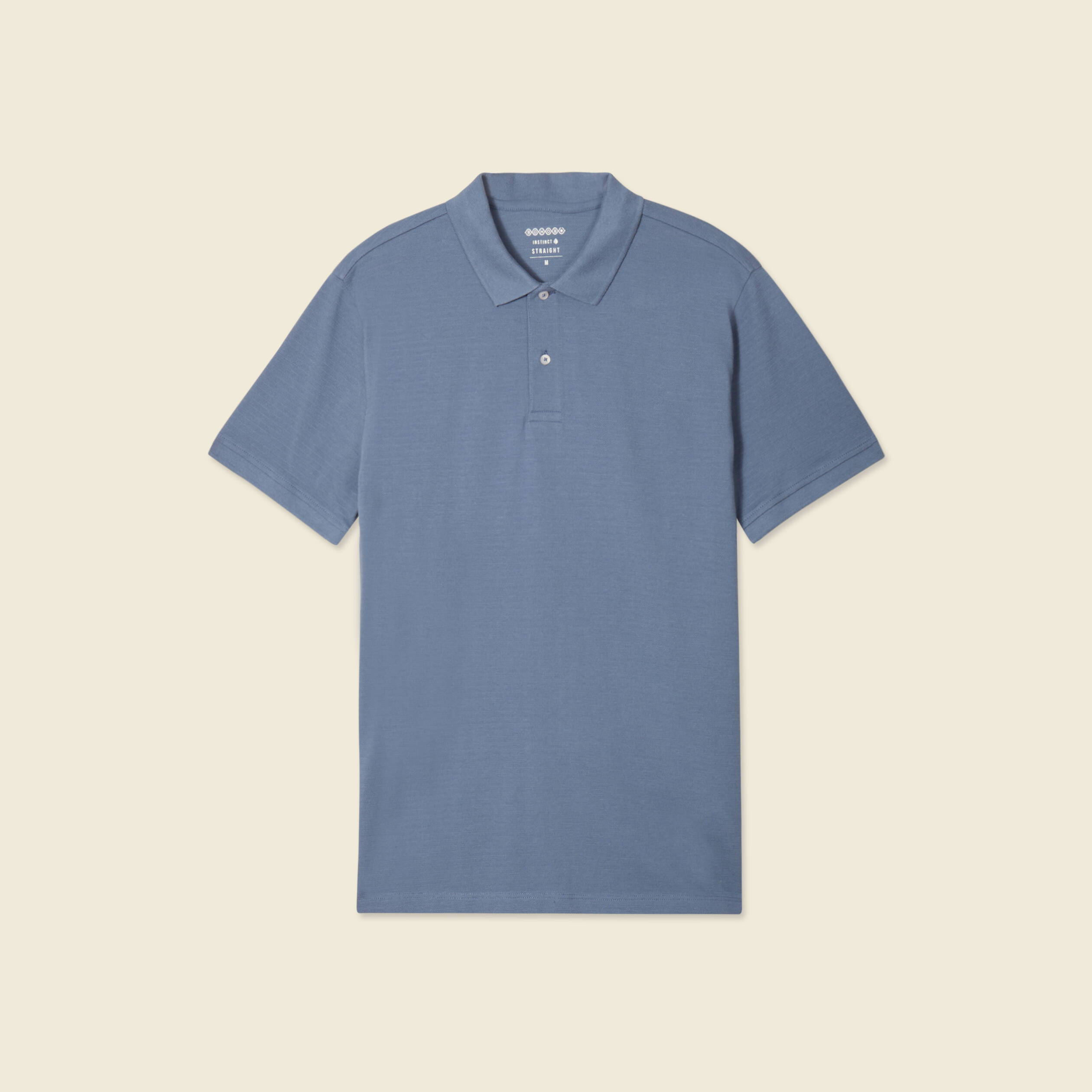 Polo cintr&eacute; en coton manches courtes bleu fonc&eacute; homme