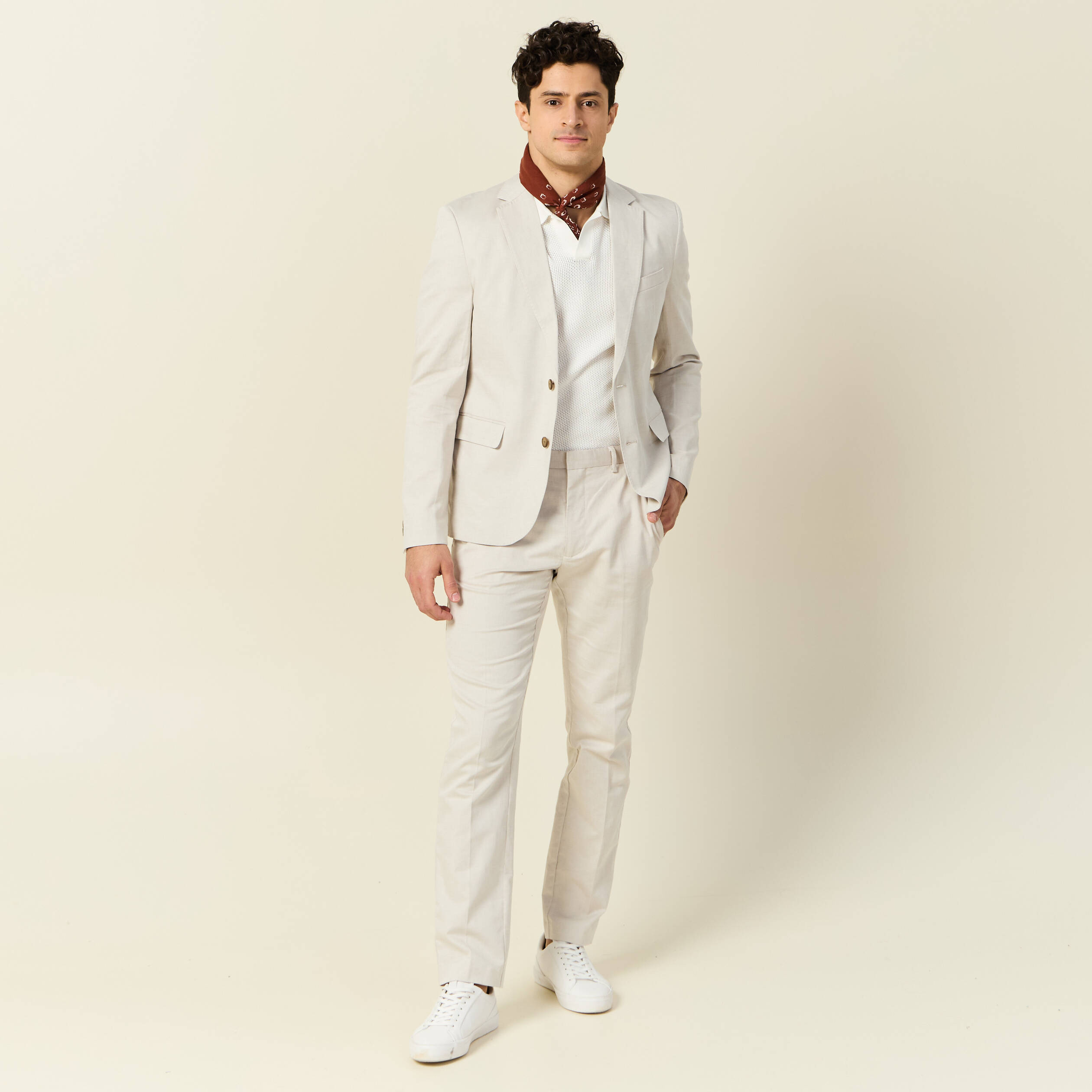 Polo manches courtes ecru homme