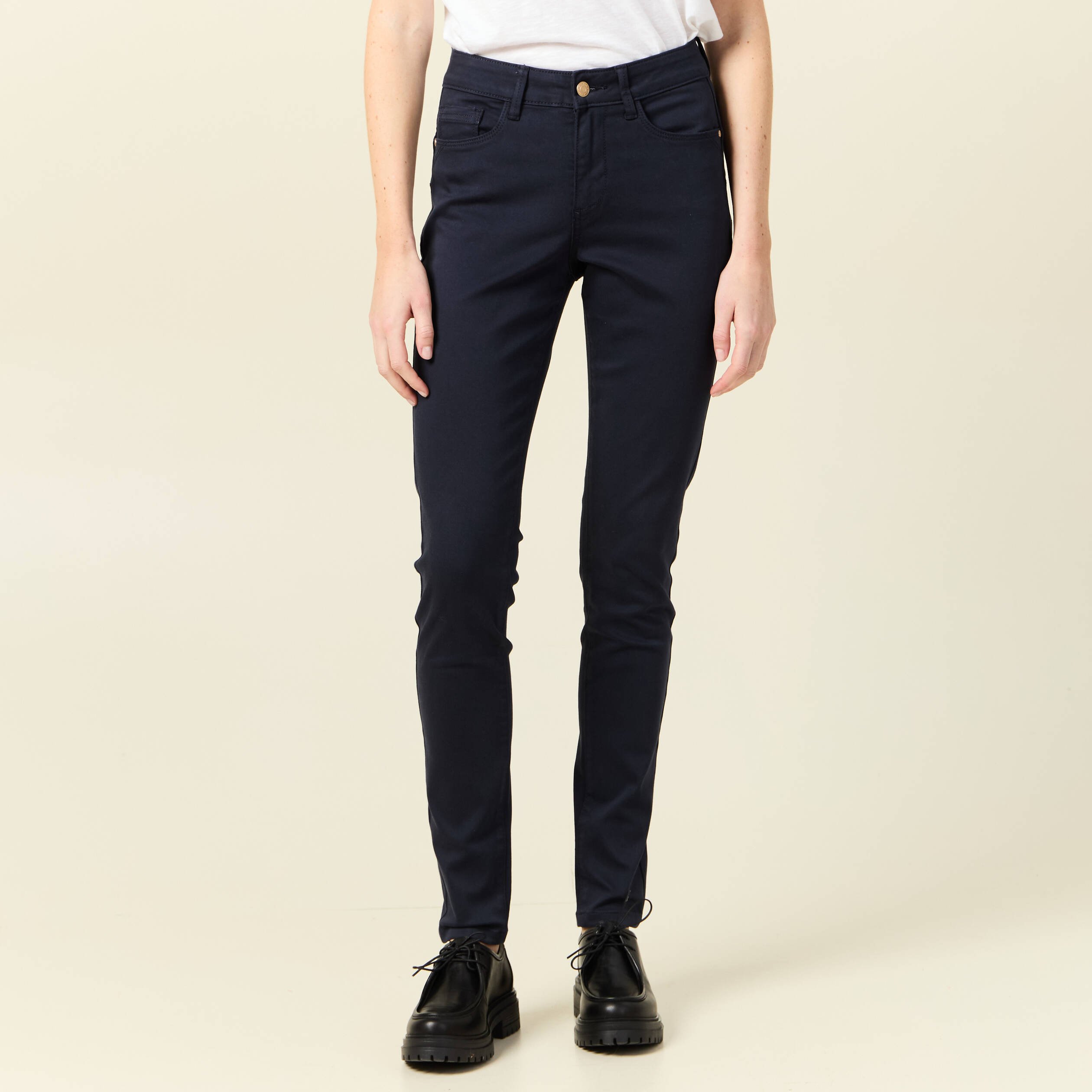 pantalon audrey skinny push up bleu marine femme Pantalon Audrey - skinny push up bleu marine femme