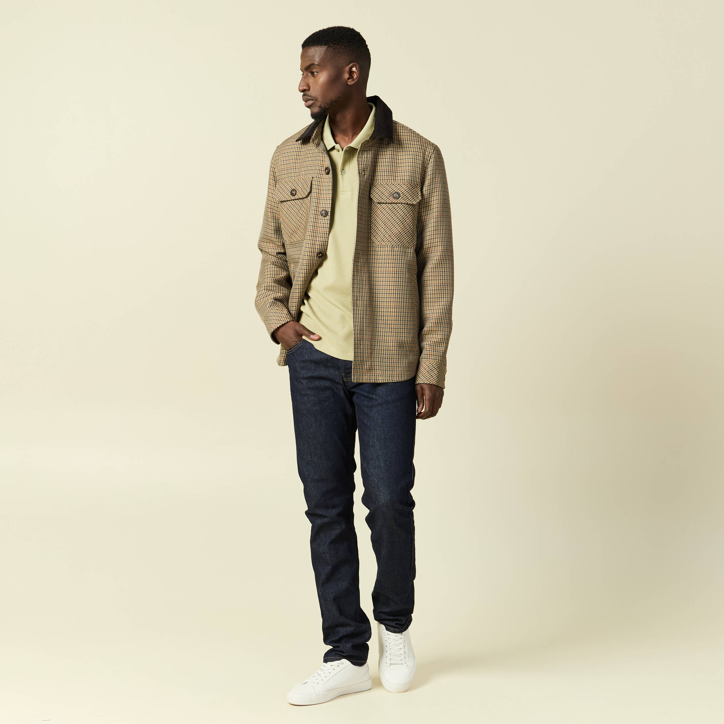 Polo col polo manches courtes en coton gris homme