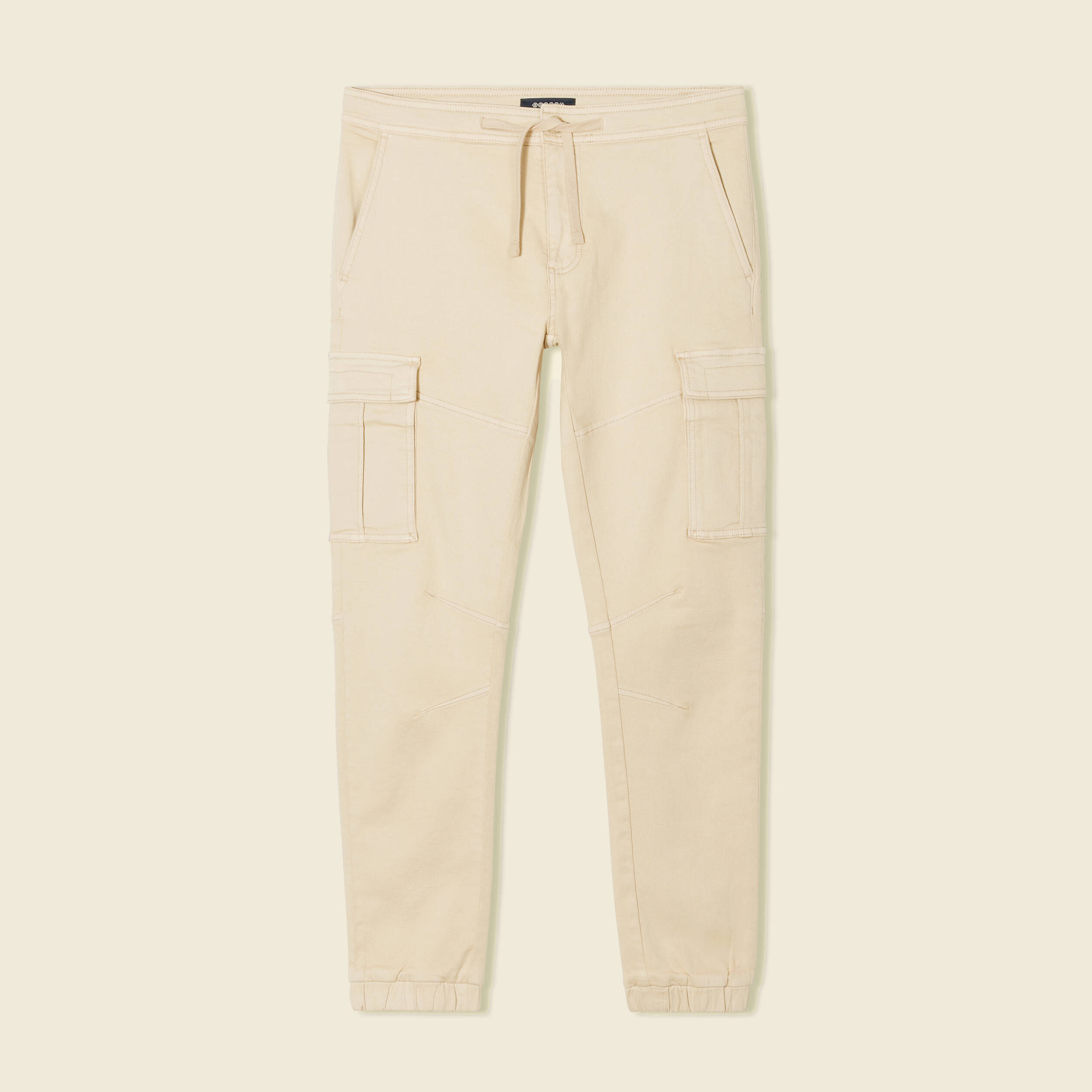 Pantalon battle bas resserr&eacute; beige homme