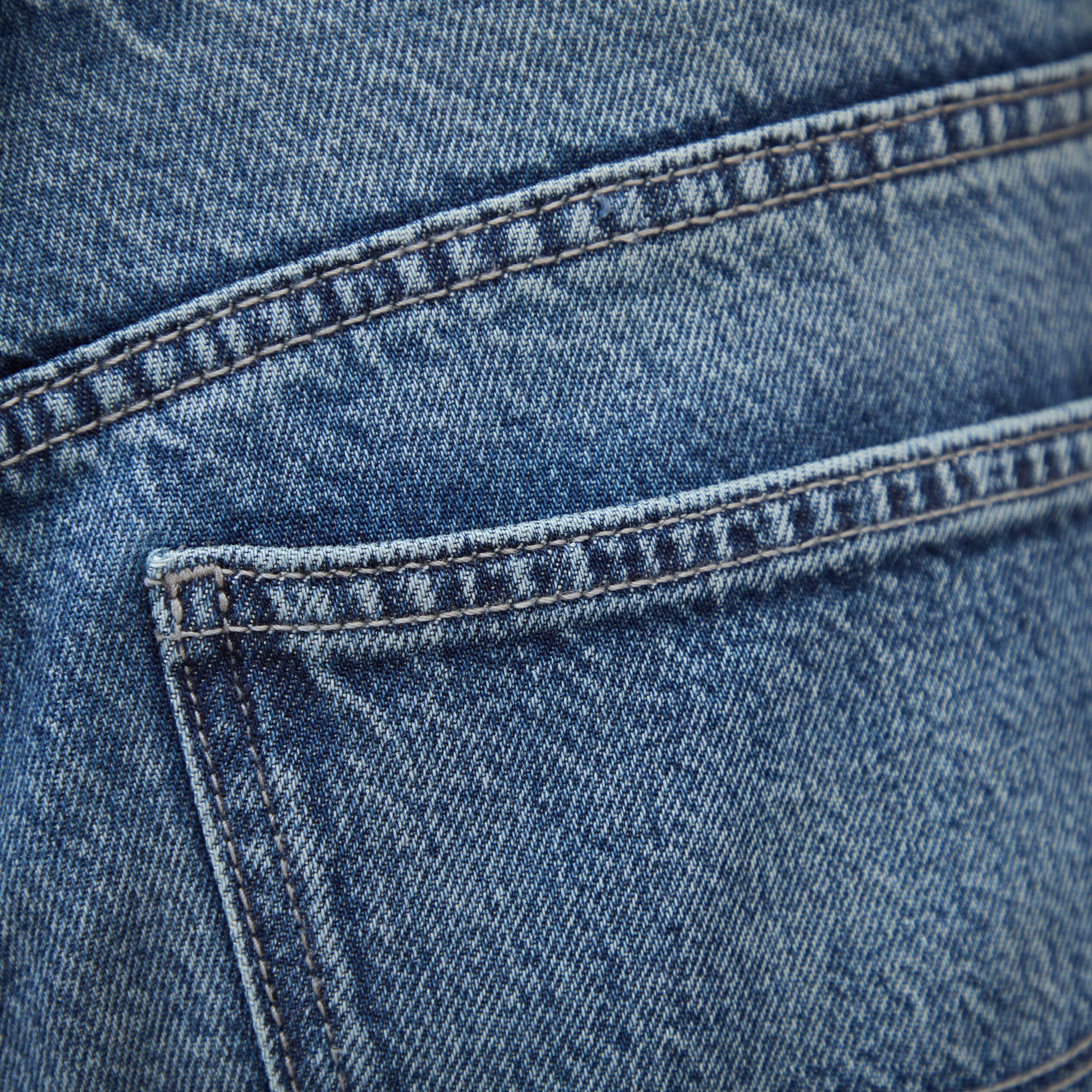 Jeans straight taille standard bleu gris femme