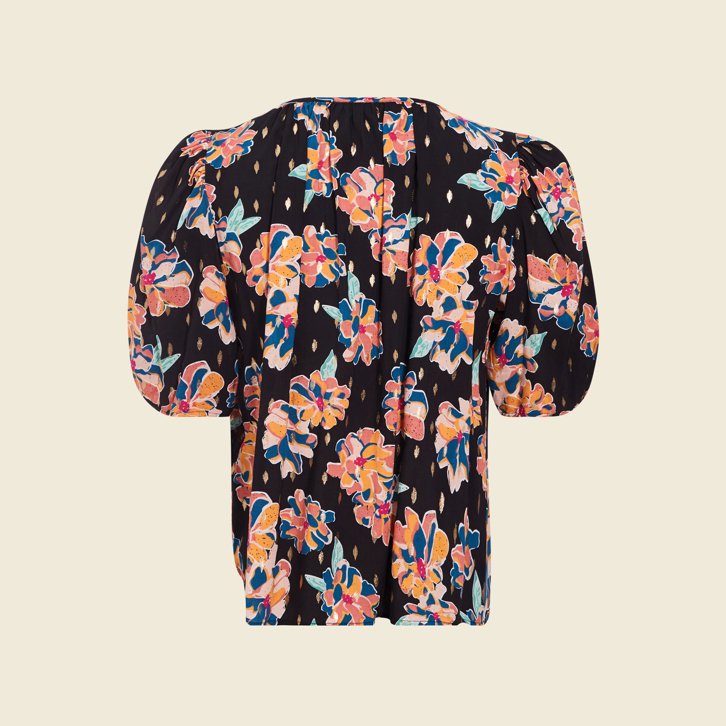 Chemise manches 3/4 noir femme