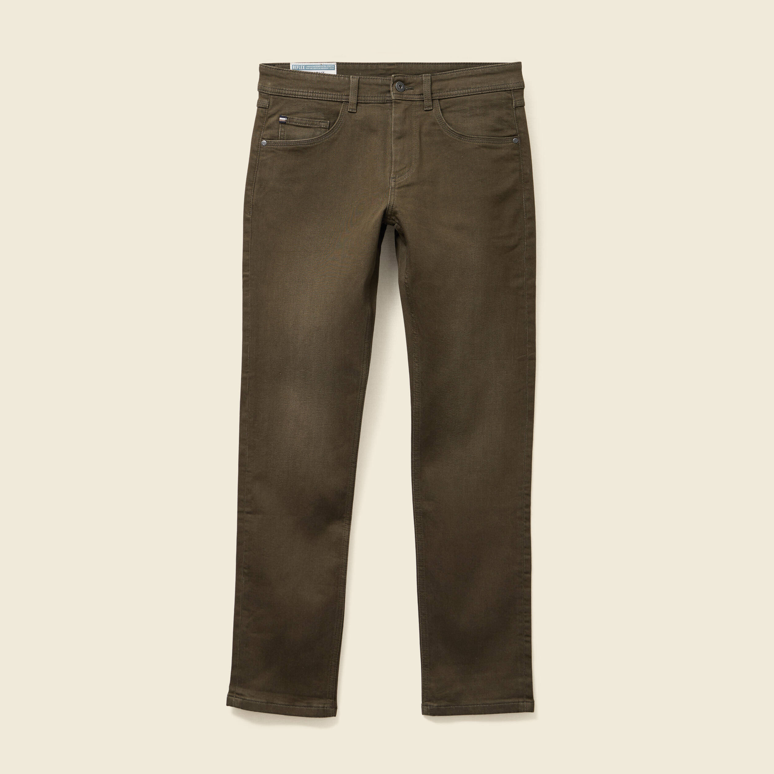 Jeans straight longueur 32 denim taupe homme