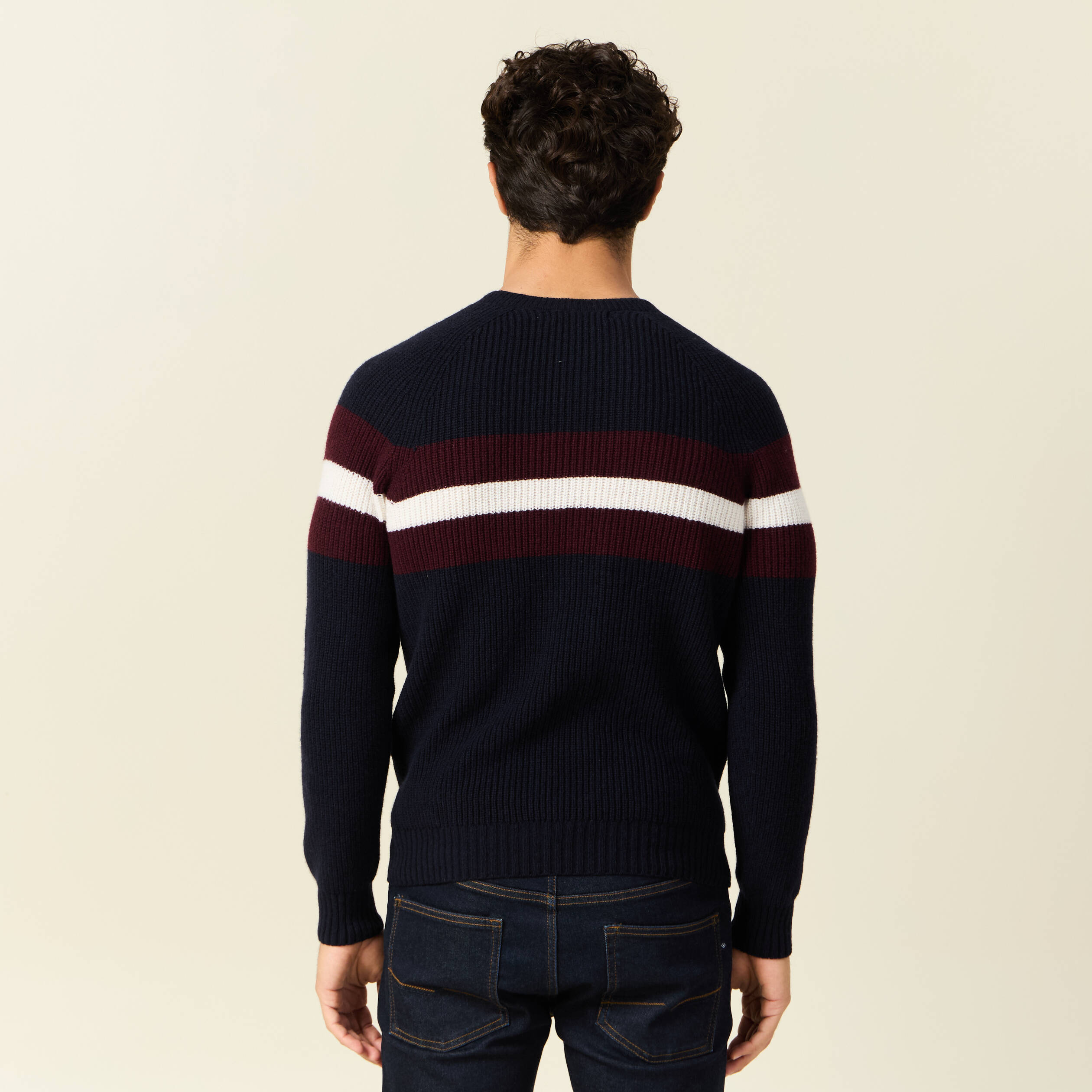 pull manches longues fabrique en france bleu marine homme Pull manches longues fabriqué en France bleu marine homme