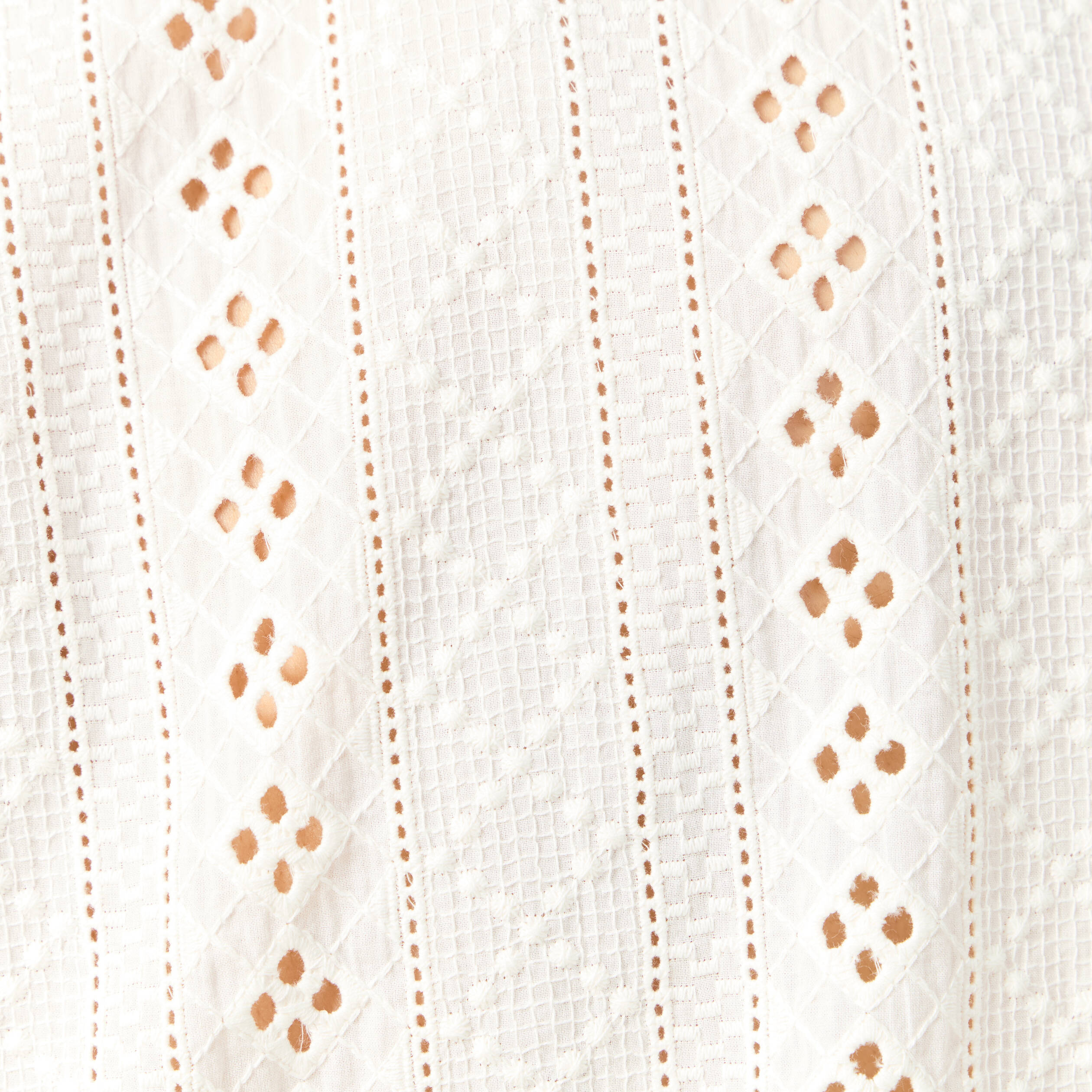Chemise manches courtes brod&eacute;e ecru homme