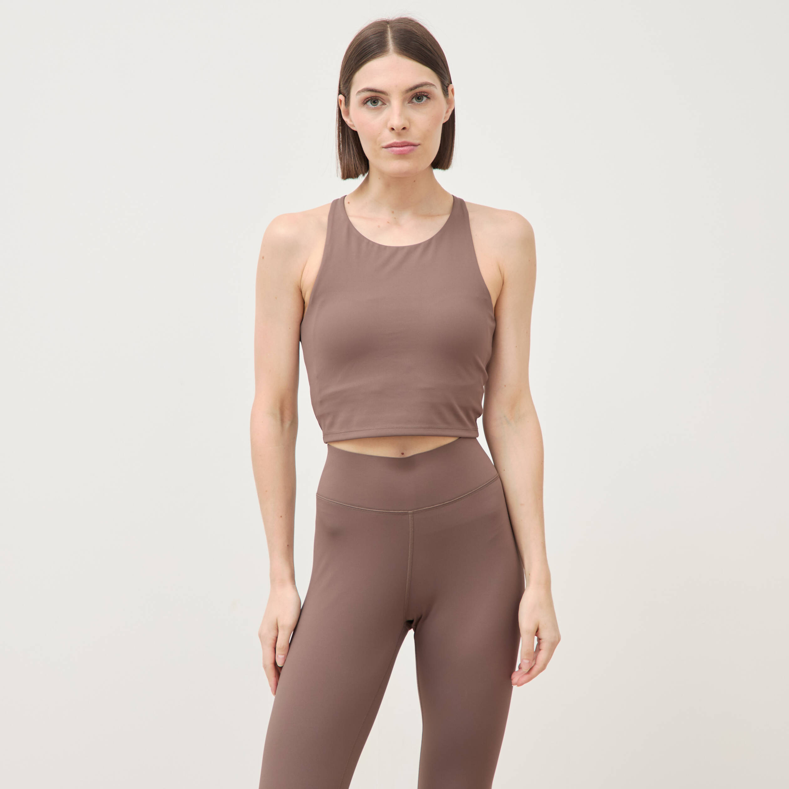 Brassi&egrave;re ajust&eacute;e cropped marron femme