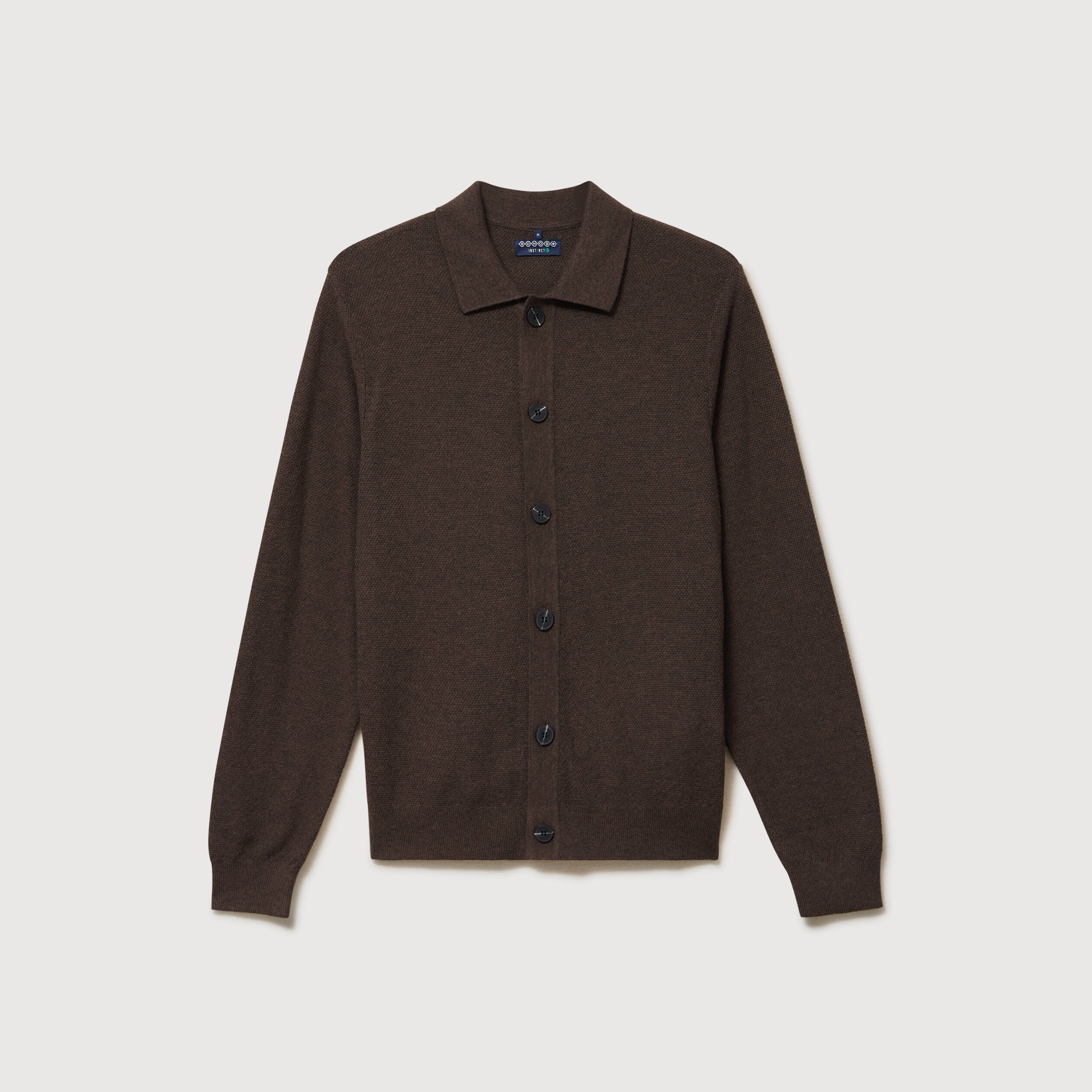 Cardigan manches longues marron homme