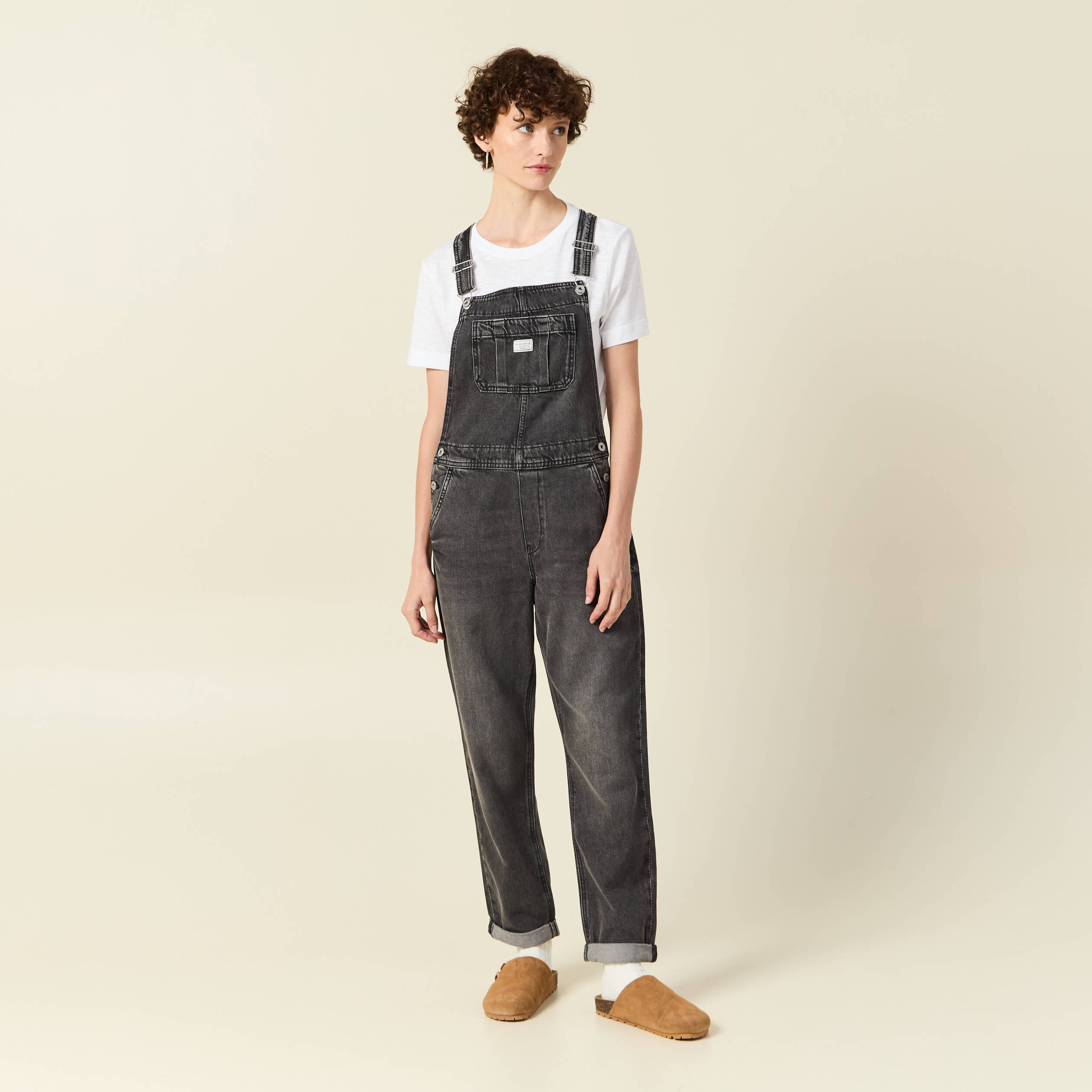 salopette en jean denim gris femme Salopette en jean denim gris femme