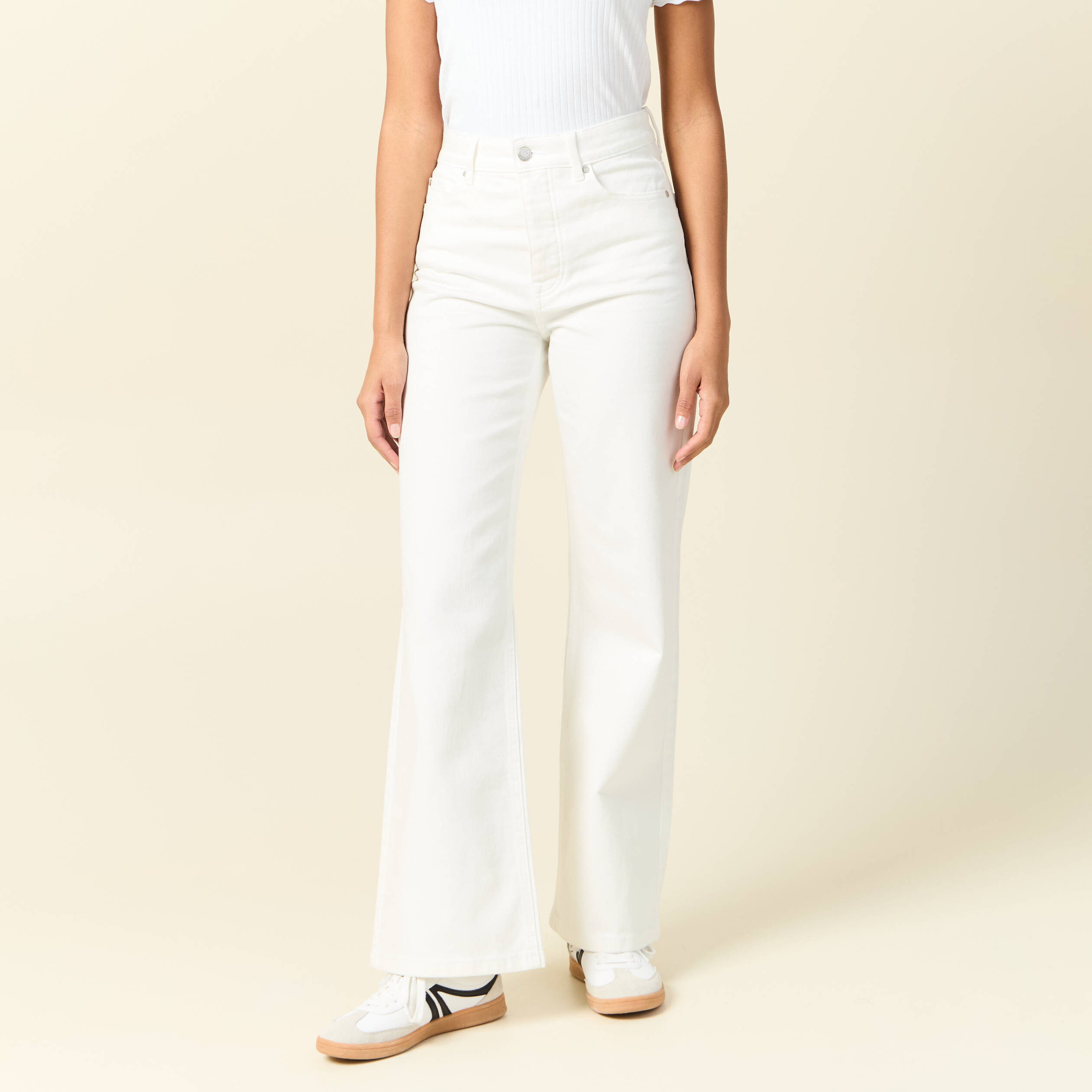 jeans large eco responsable denim blanc femme Jeans large éco-responsable denim blanc femme