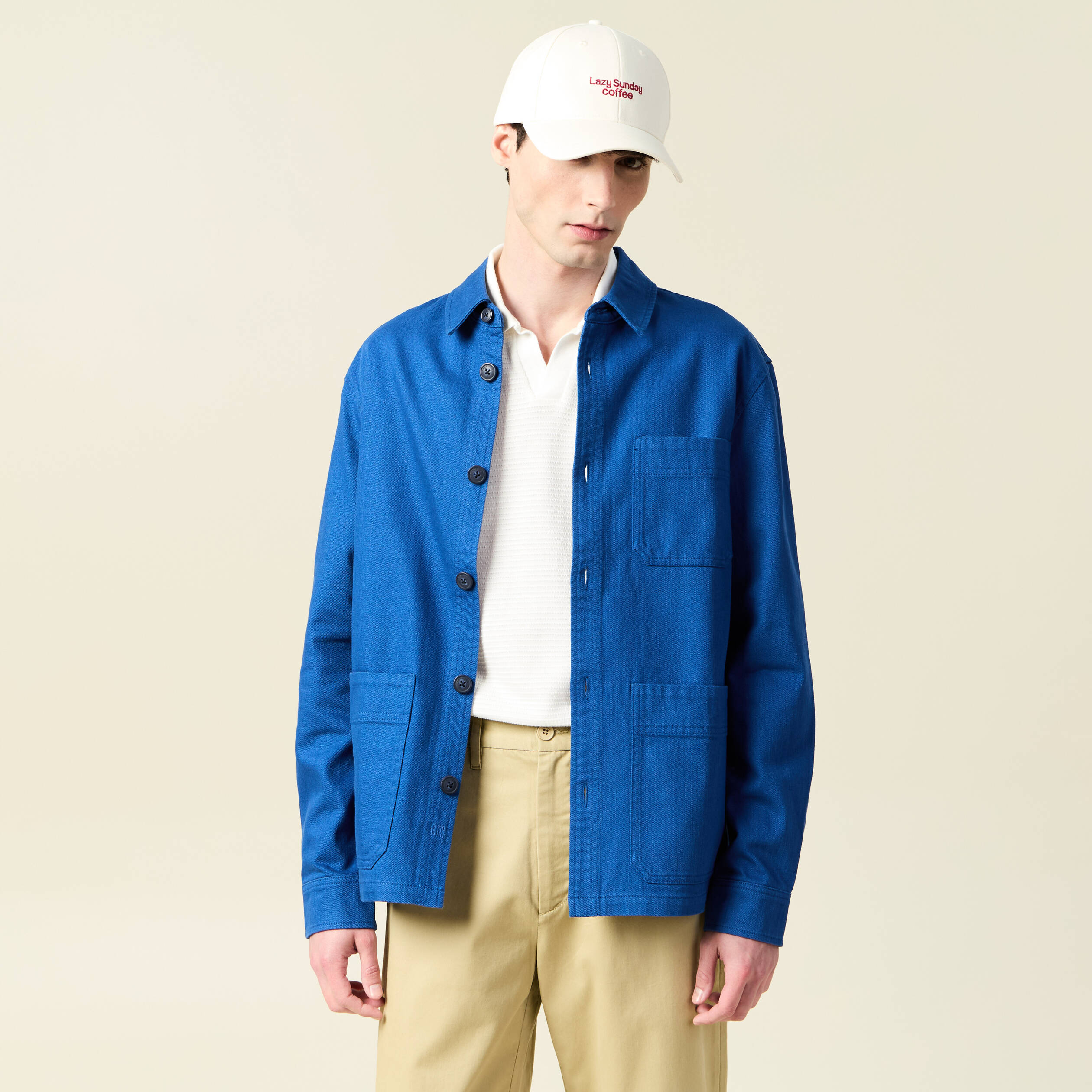 Surchemise oversize bleu roi homme