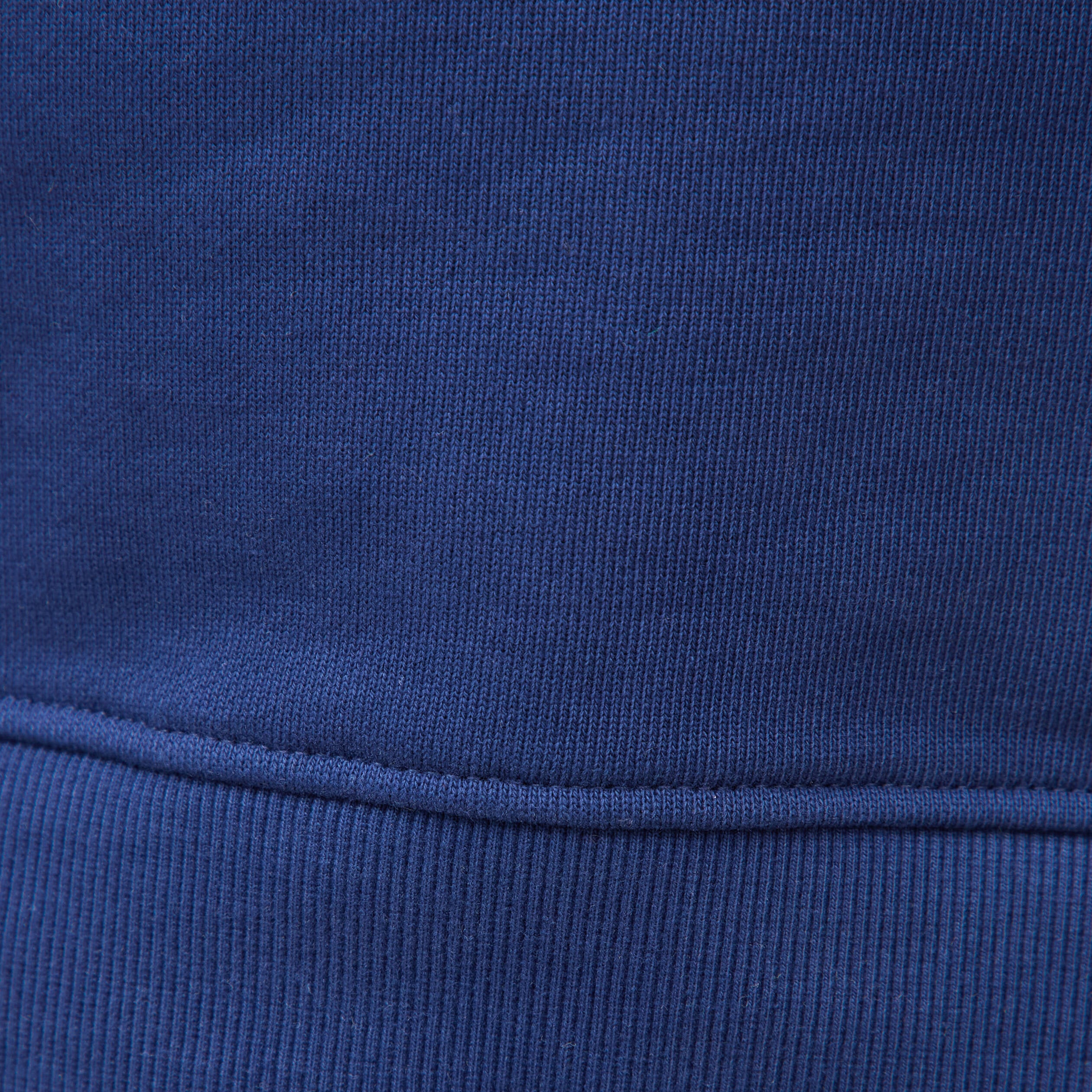 Sweat droit col rond brod&eacute; en coton bleu fonc&eacute; homme