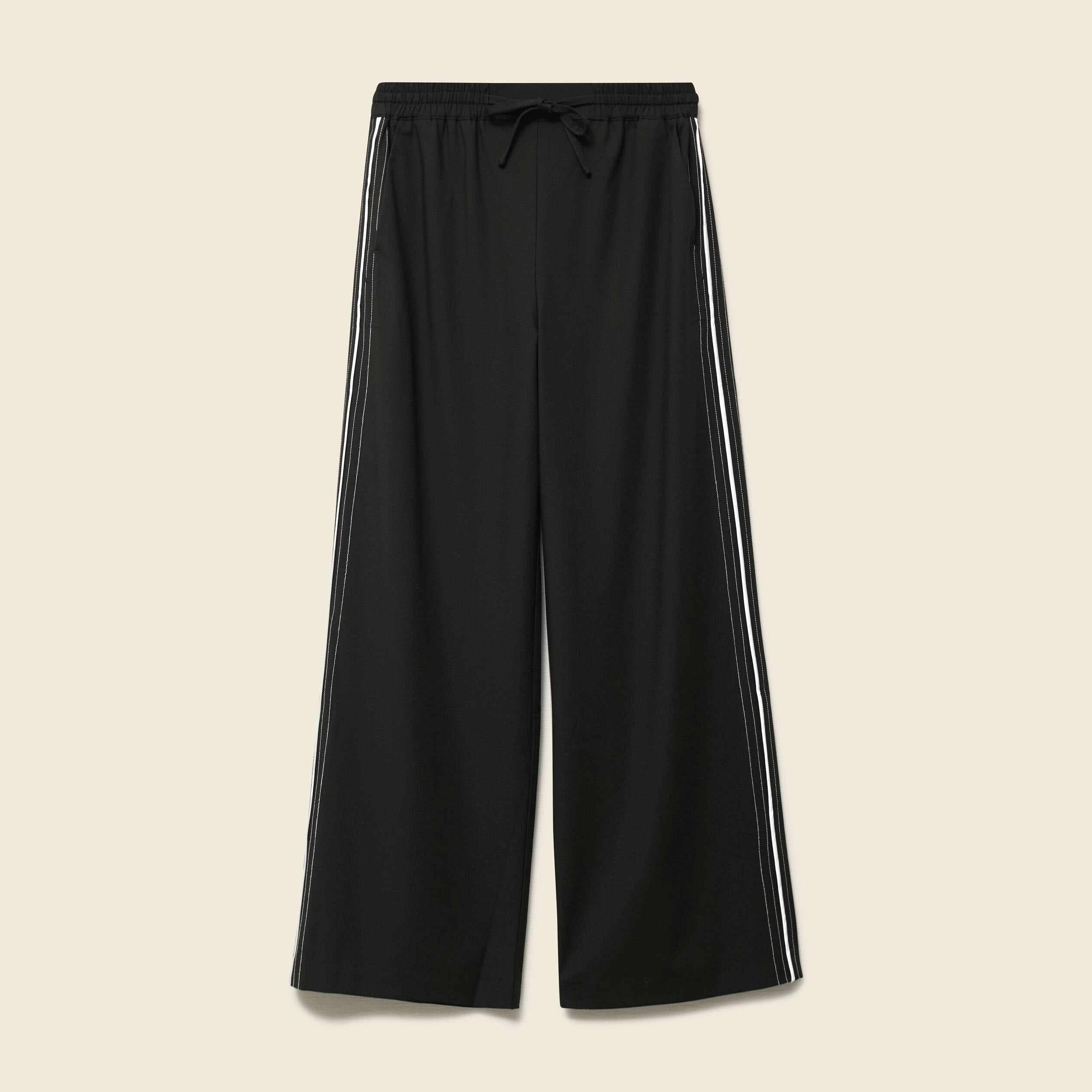 Pantalon taille haute fluide noir femme