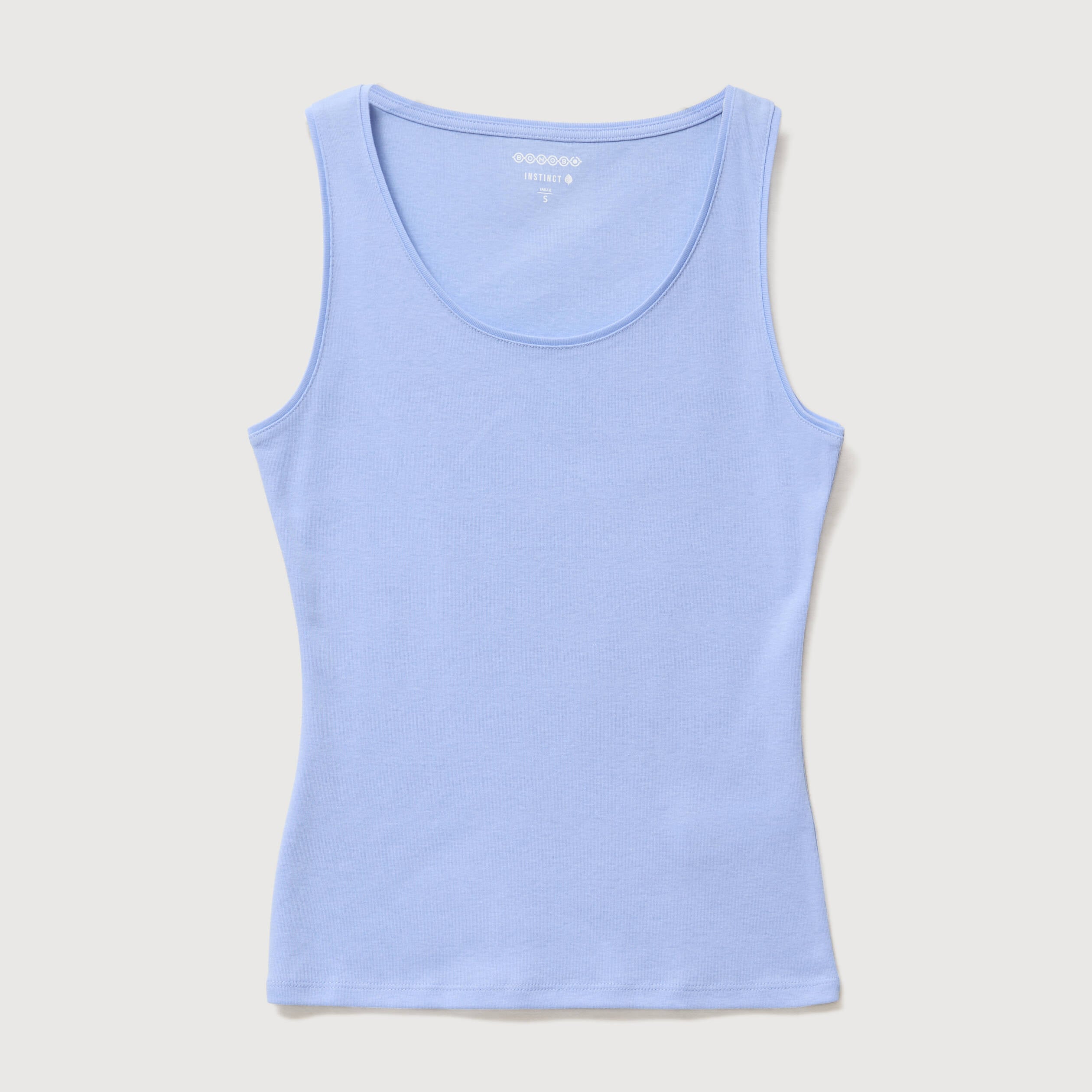 D&eacute;bardeur cintr&eacute; d&eacute;collet&eacute; sans manches bleu clair femme
