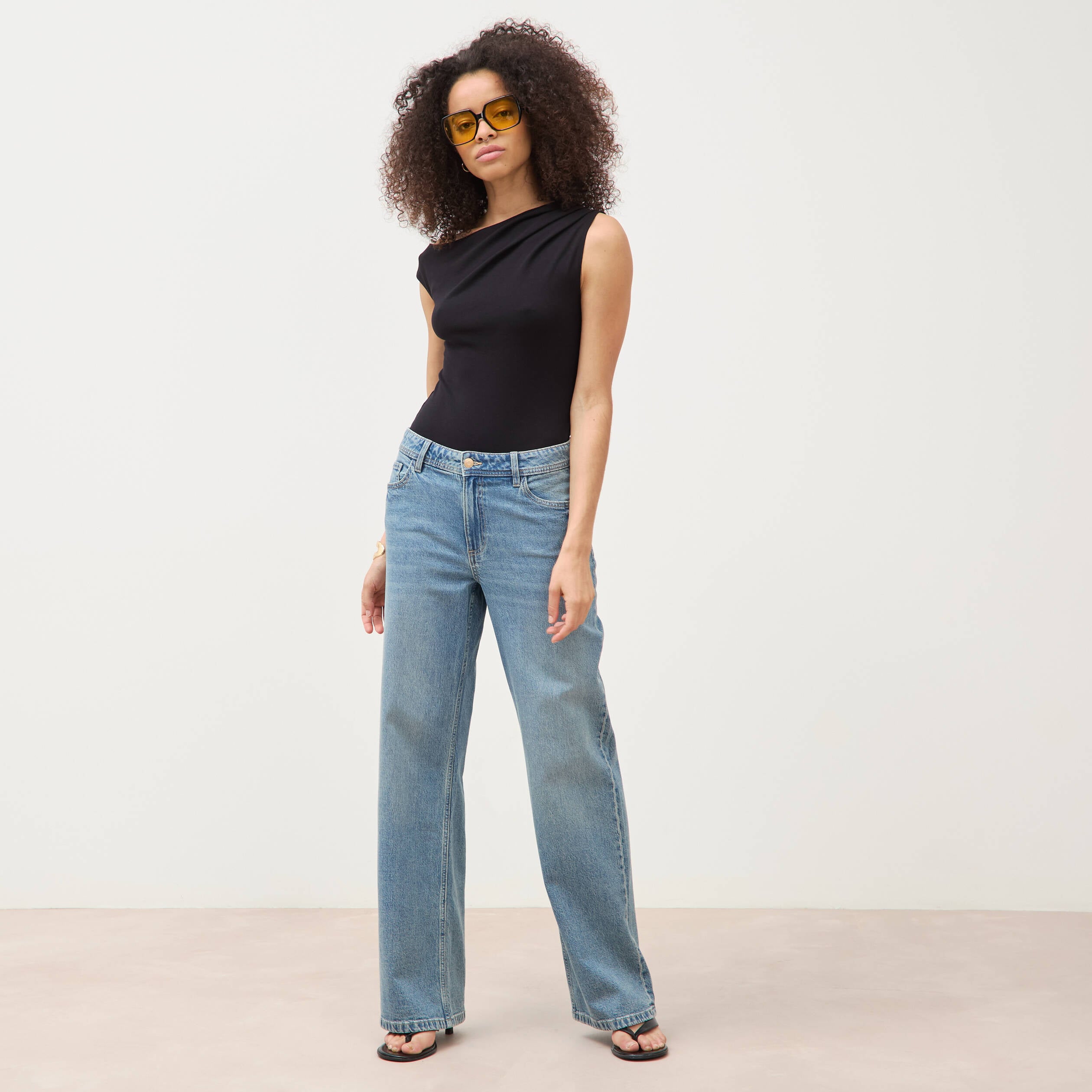 Body ajust&eacute; encolure bardot noir femme