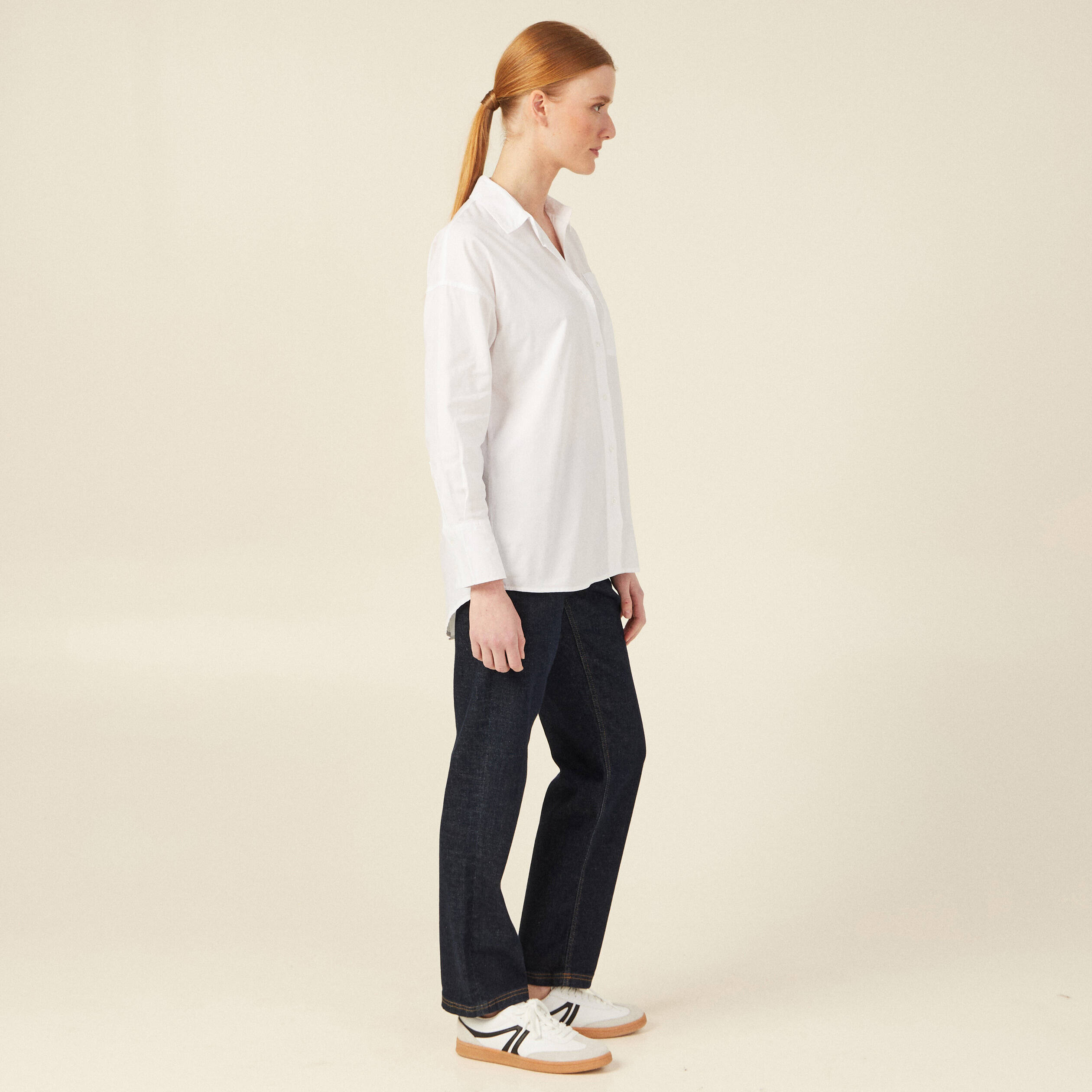 Chemise manches longues blanc femme