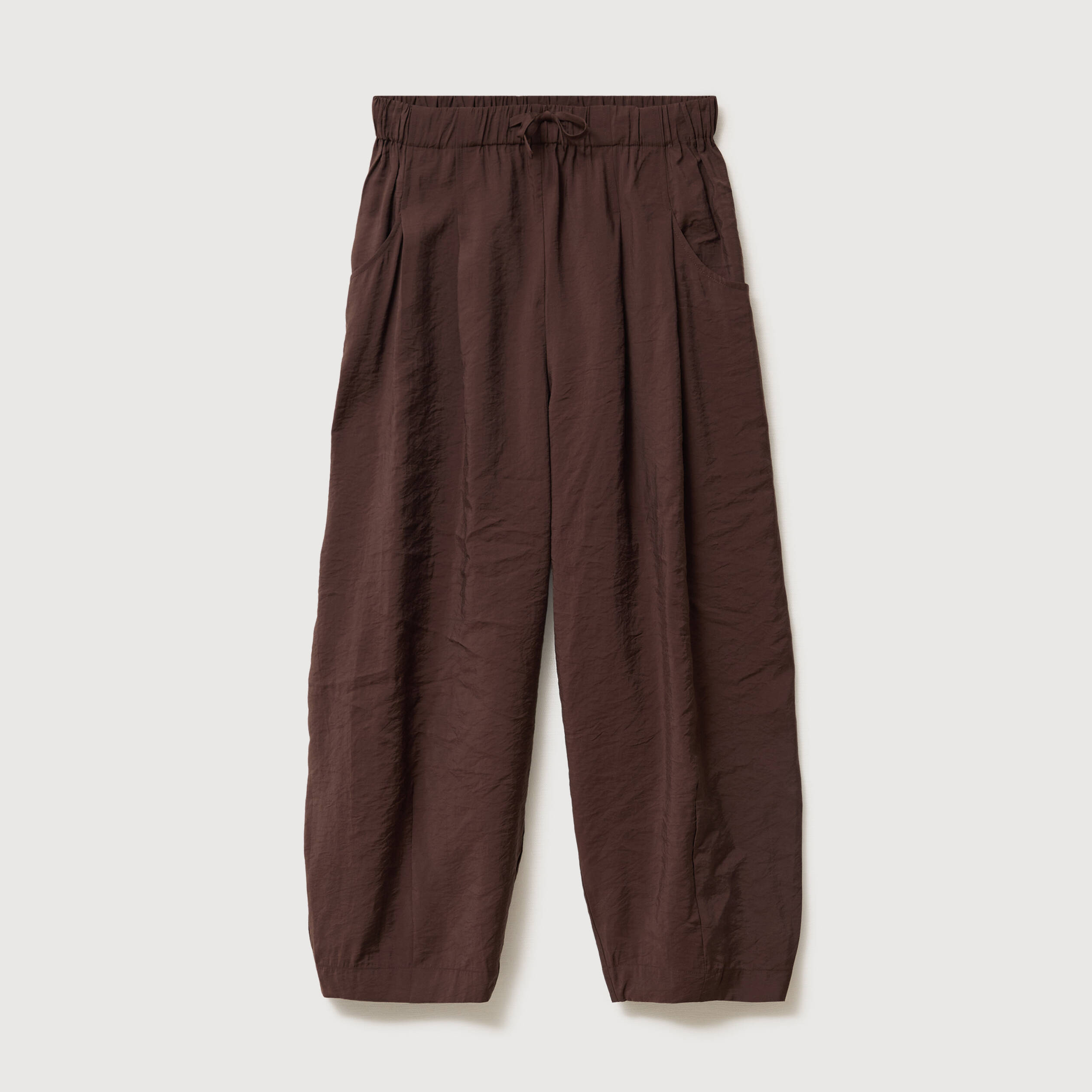 Pantalon loose taille standard marron fonc&eacute; femme