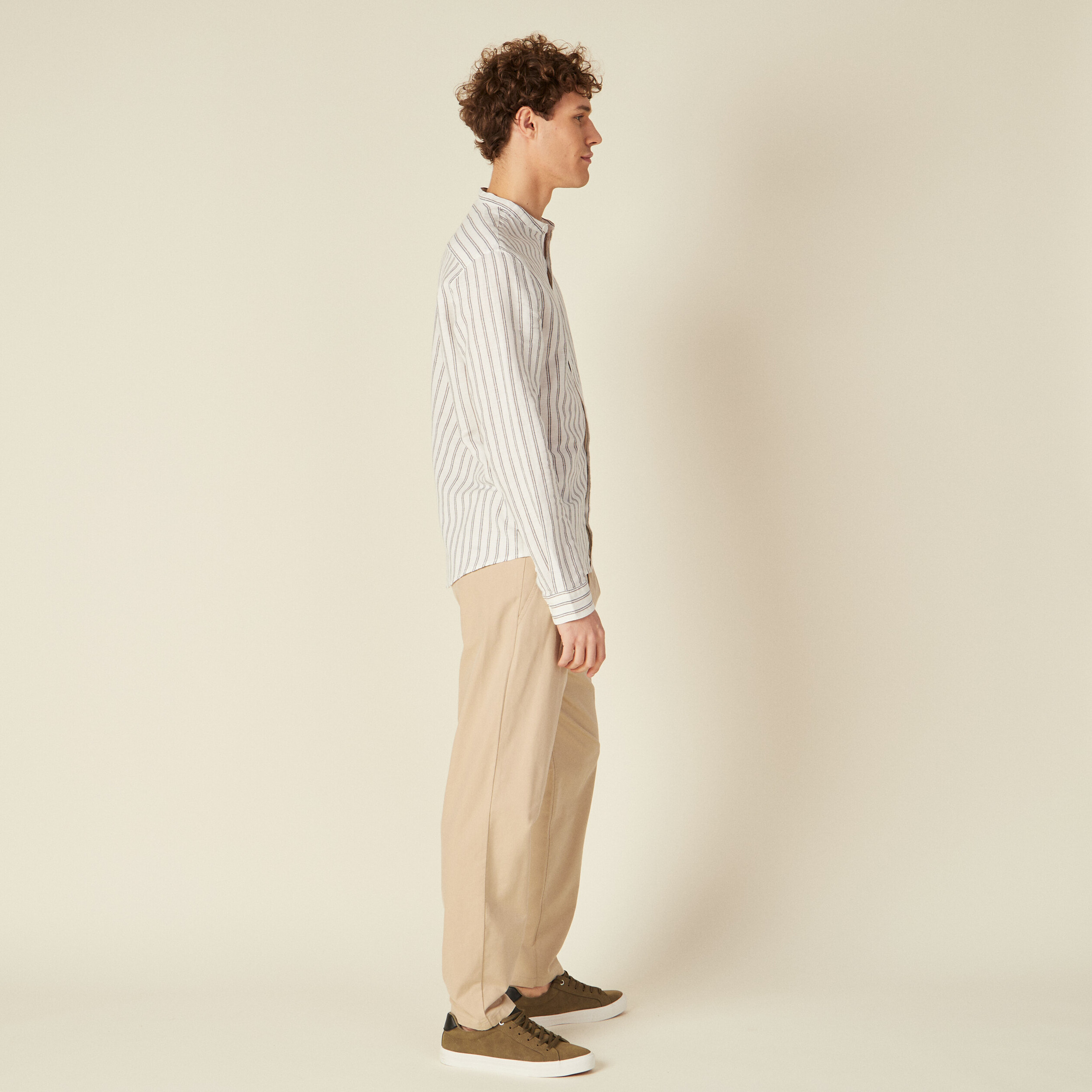 Chemise manches longues ecru homme