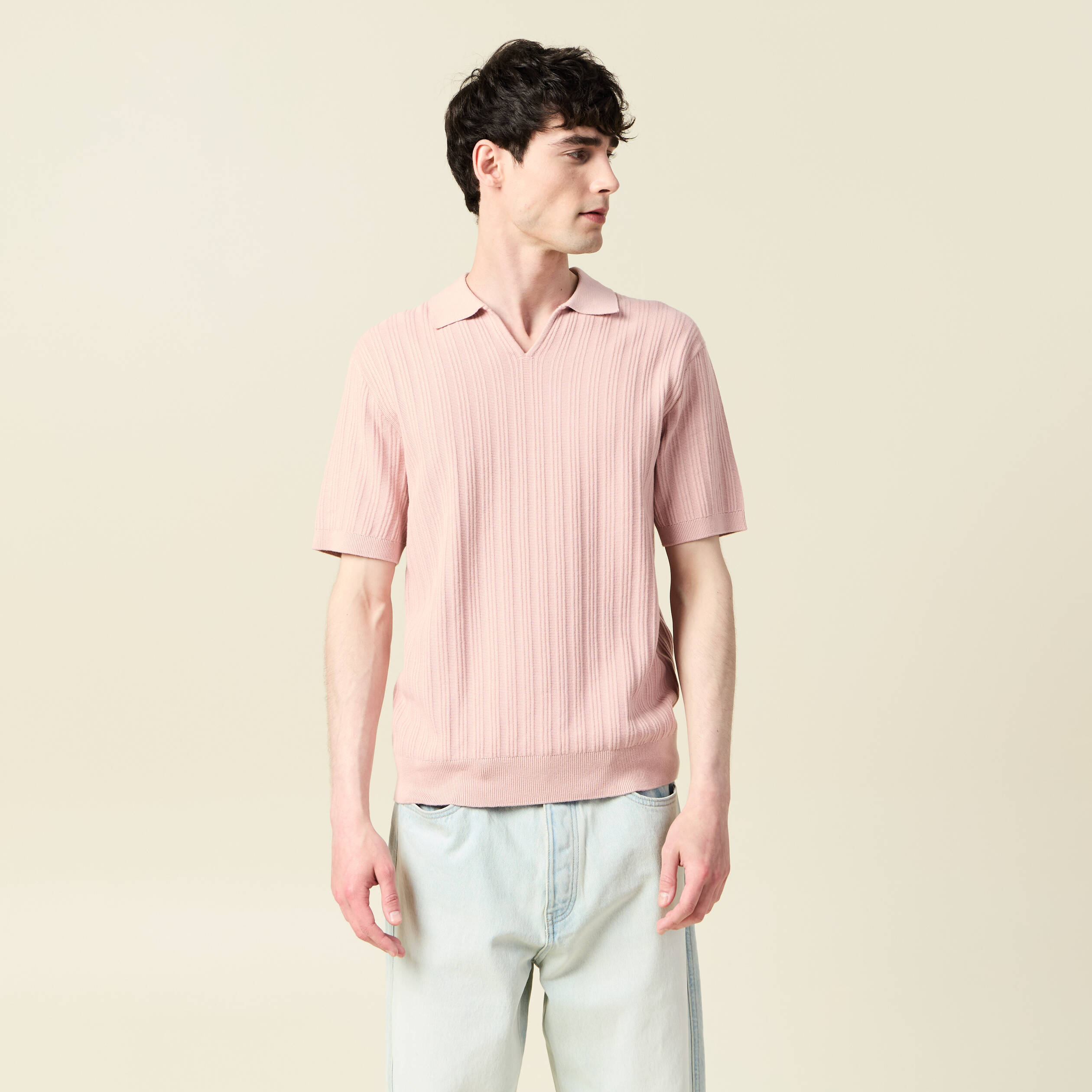 polo manches courtes rose pastel homme Polo manches courtes rose pastel homme