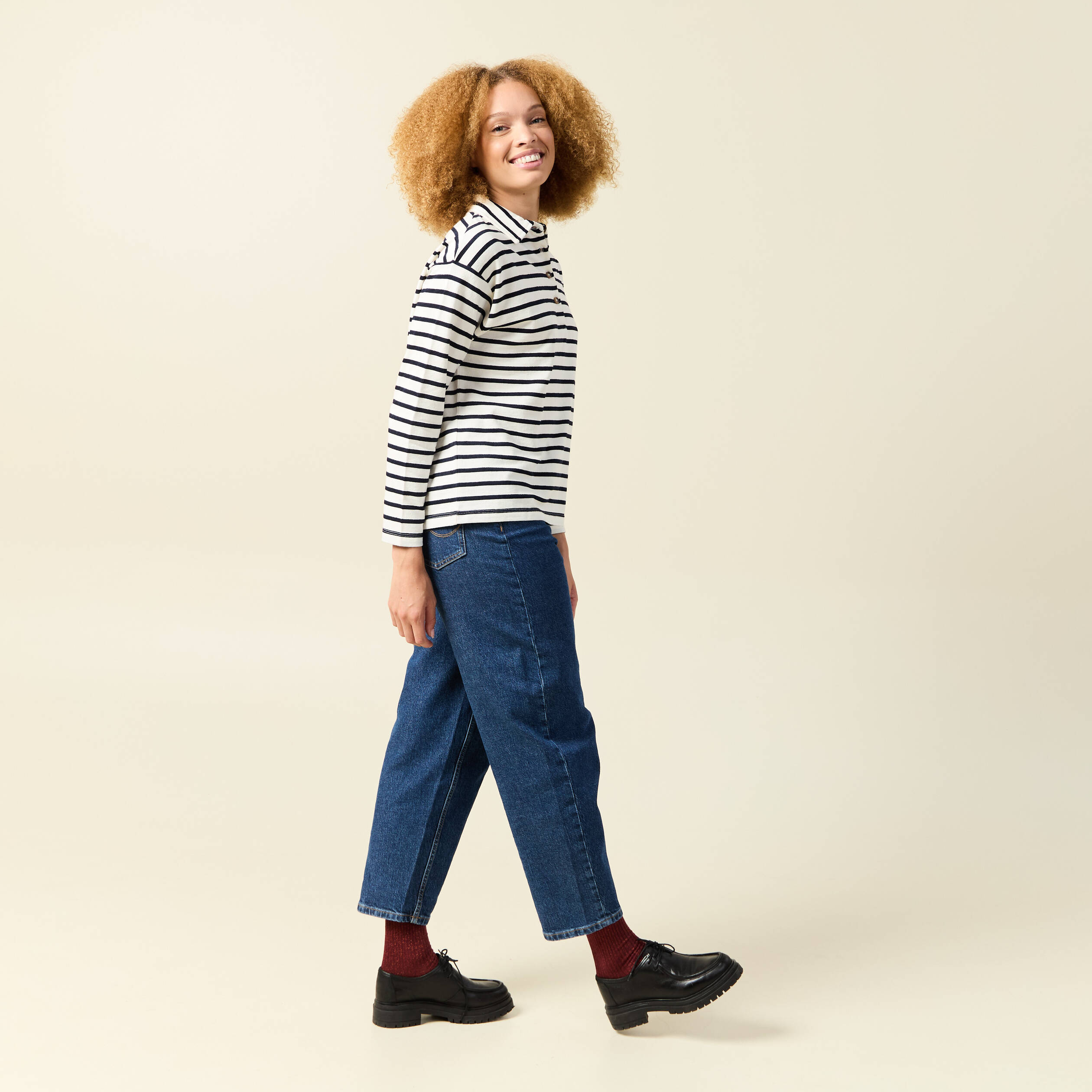 T-shirt manches longues ecru femme